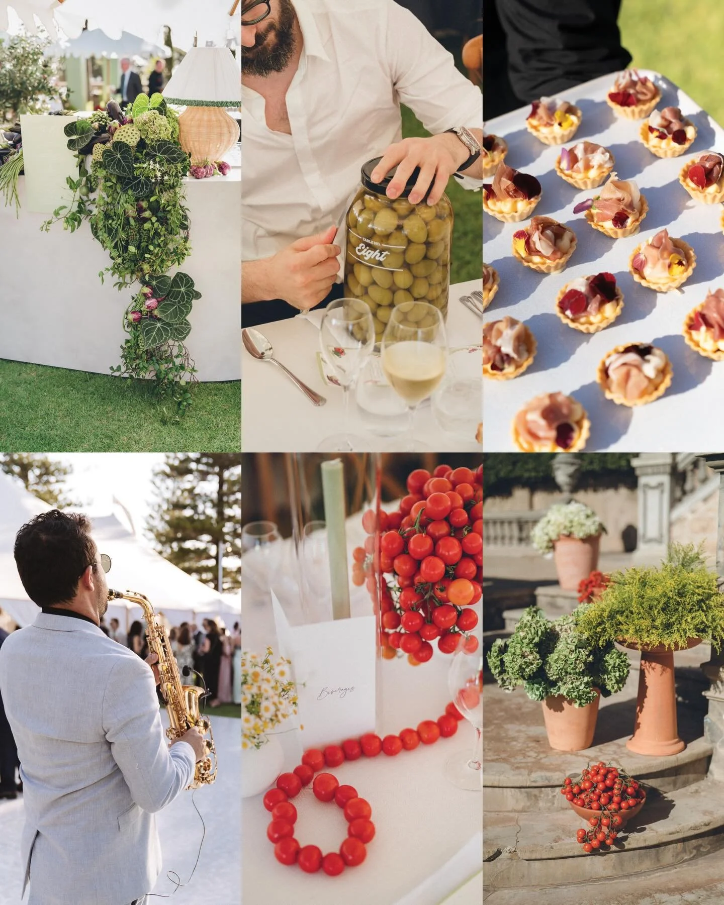 The details, the colour! The edibleness of the whole thing. 🍅🍆🫒🫛
&amp; designed with depth and love by the couple.
🎞️ Film and digital captures ✨
Incredible work by @ccwevents and the team @naturalartflowers @miscusifood @blanc.onbriggs @thetail