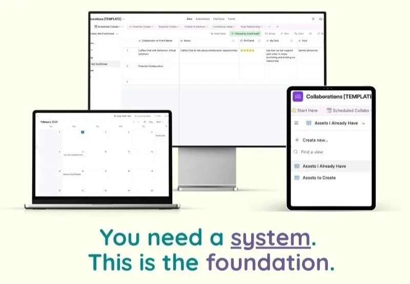 Canva created image of Collaboration Station on different electronic devices