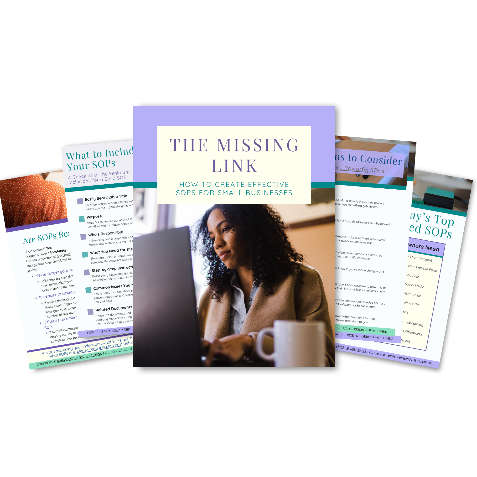 Mockup of The Missing Link, BVS' free lead magnet for helping you create SOPs