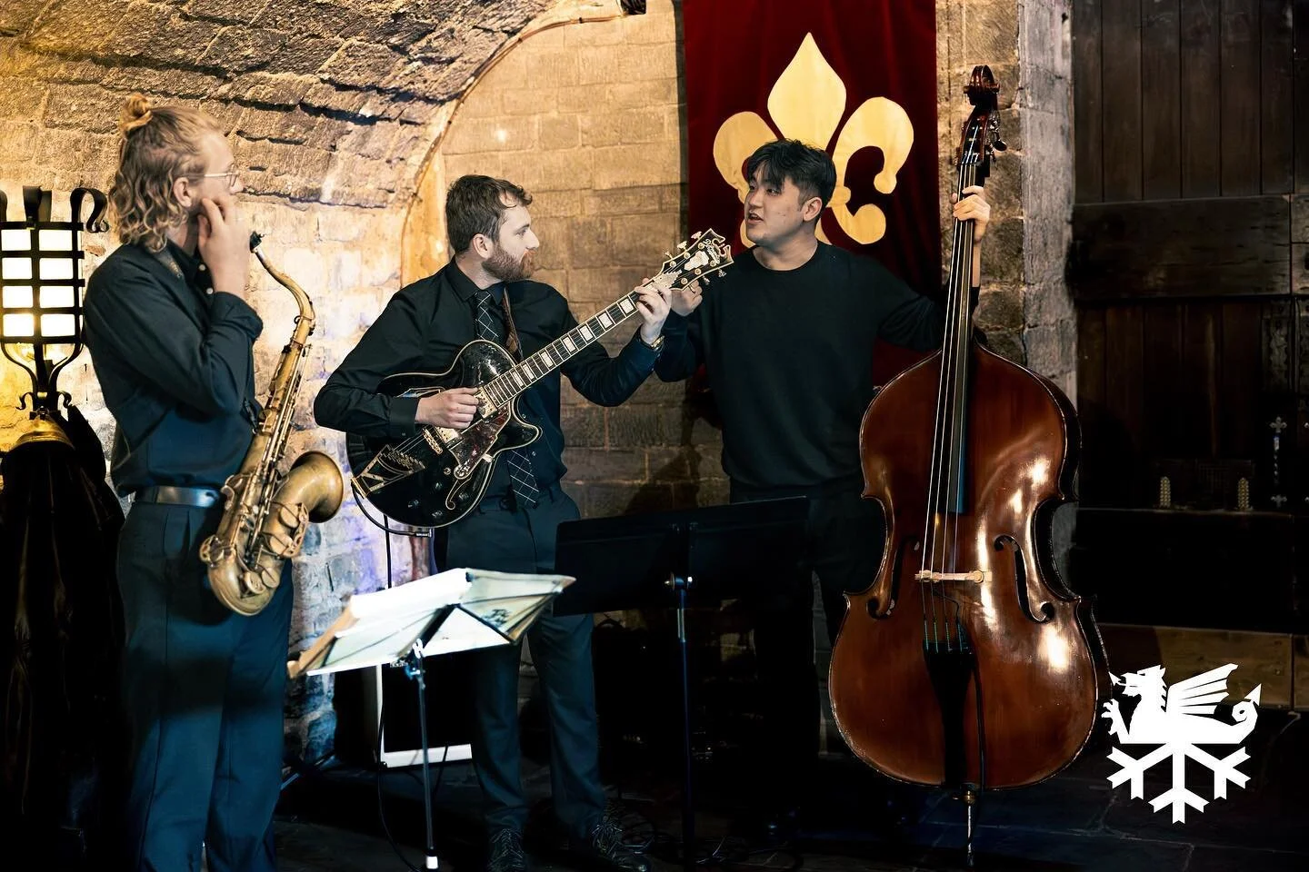 Twilight at Cardiff castle with @coffeefireee and @justheatmusic thank you for having us play at your event @cardiffsnow !