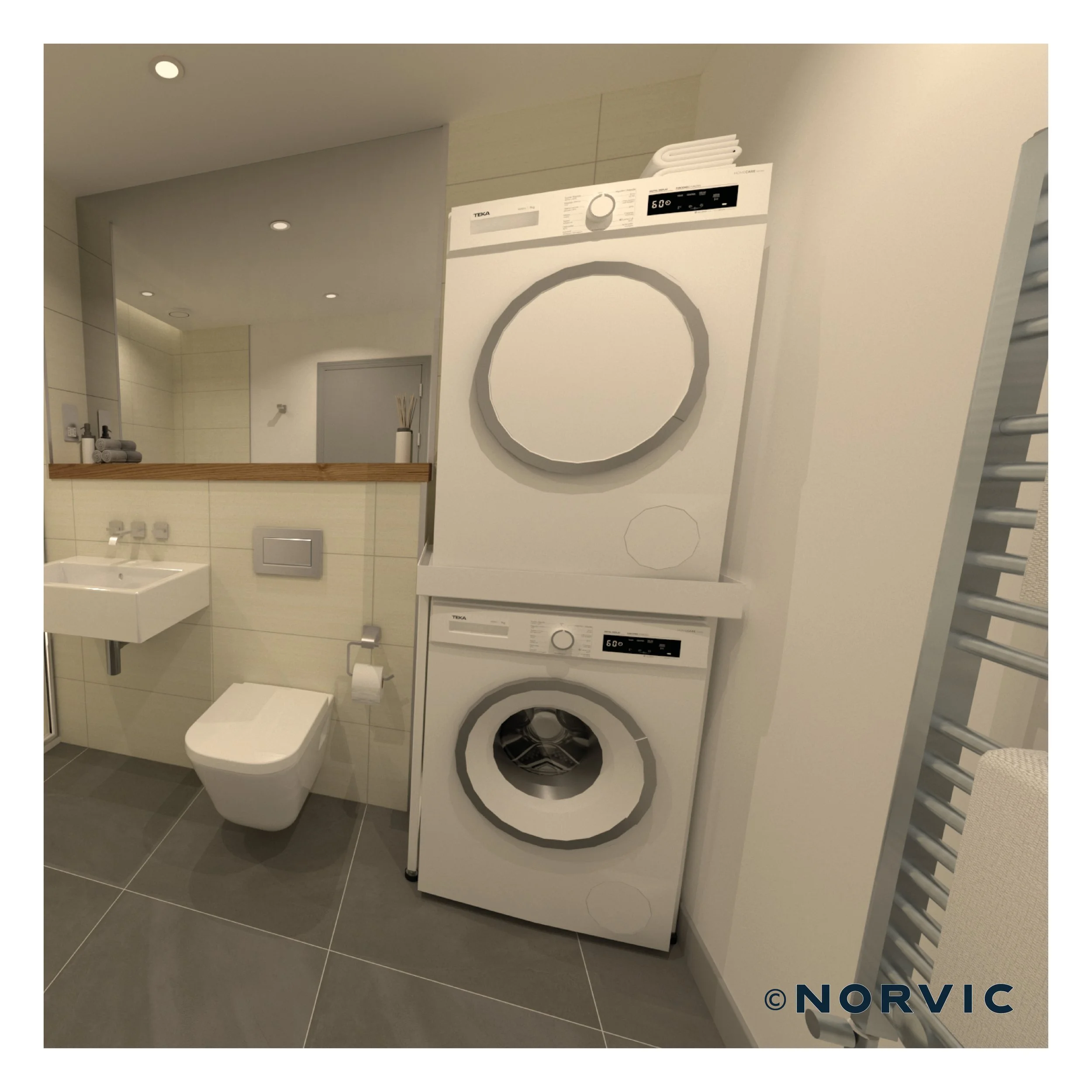 Norvic Dryer Stand in Bathroom