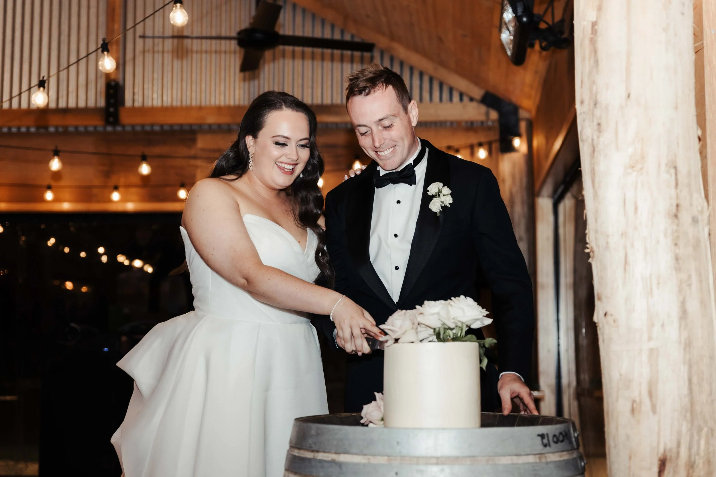 Wedding photography in Hobart, Tasmania.  Happy bride and groom photos taken by Finding Happy Photography at the Derwent Estate winery.