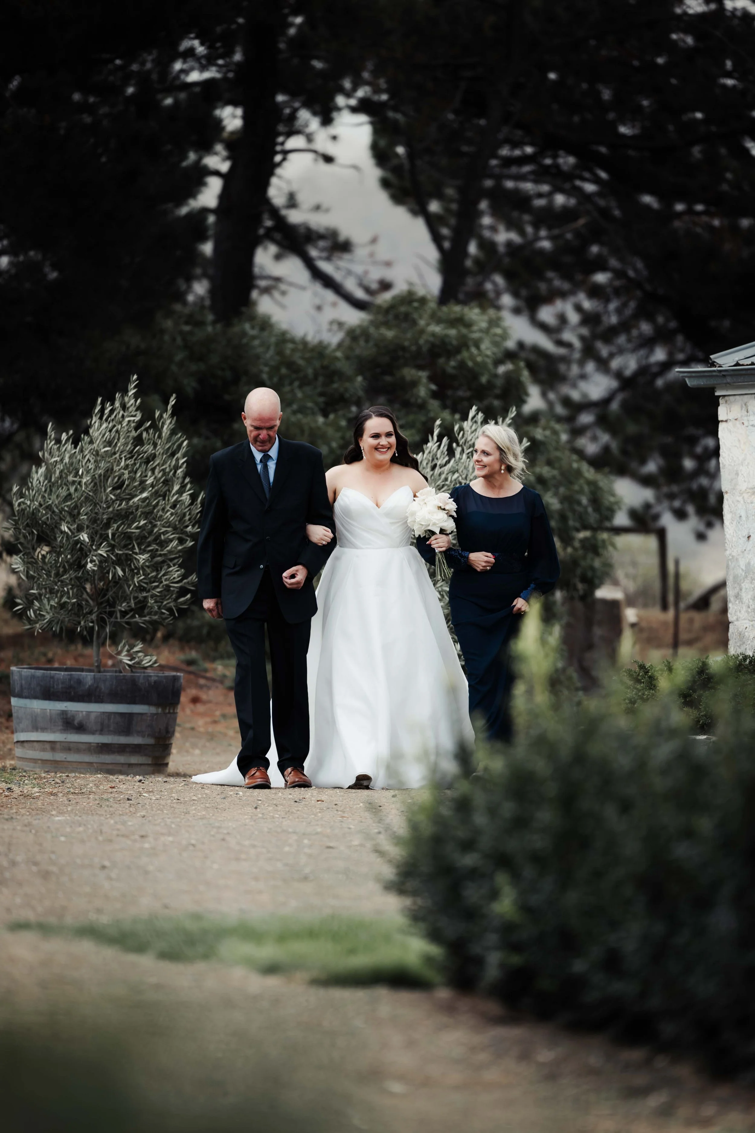 Wedding photography in Hobart, Tasmania.  Happy bride and groom photos taken by Finding Happy Photography at the Derwent Estate winery.
