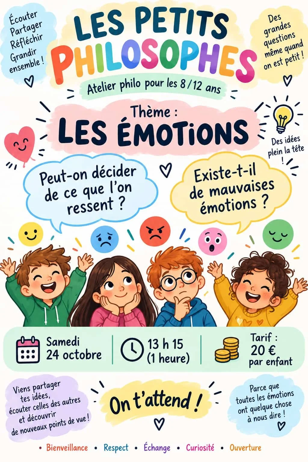 Atelier philo : les émotions ( 8 / 12 ans )