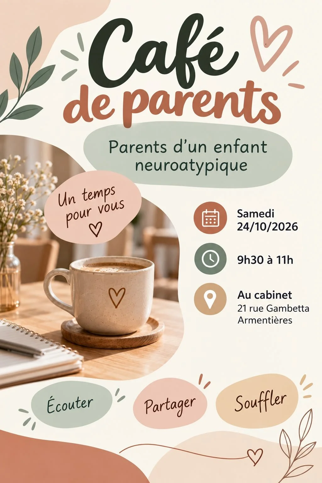 Café de parents : parents d’un enfant neuroatypique