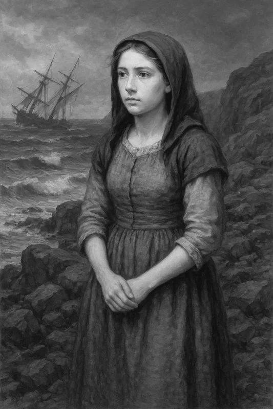 Ann Harvey, 1828 heroine. AI image. Nfld.