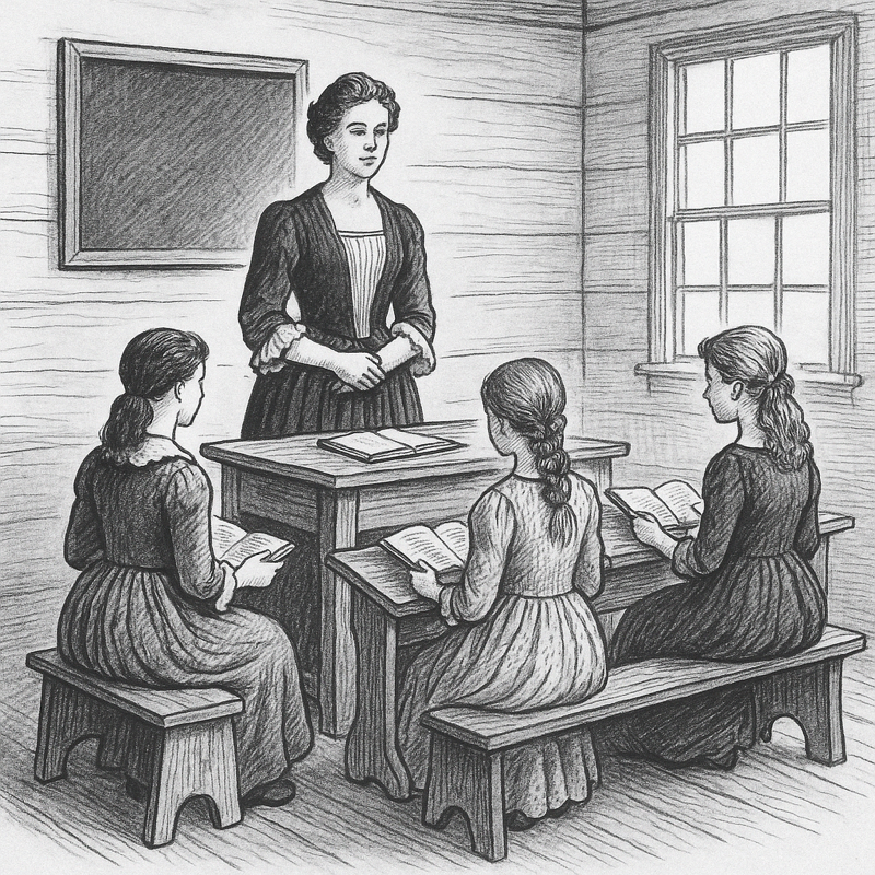 Deborah Cottman – early educator and poet. AI image. NS