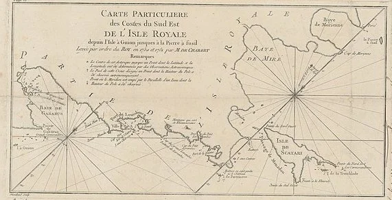 Early map by the Marquis de Chabert showing Louisbourg