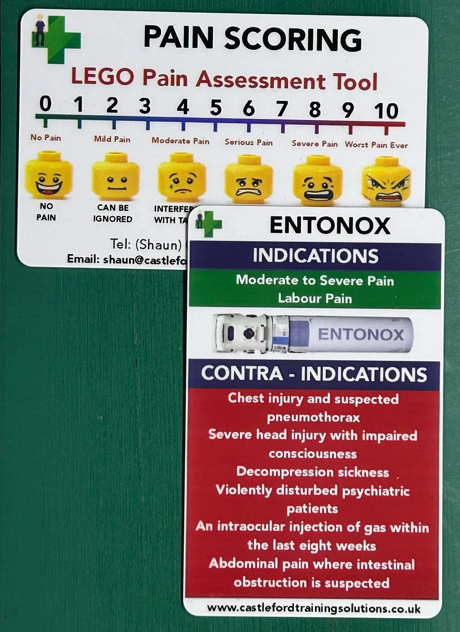 Pain Control Card Pain Score / Entonox Card - ID card size — Castleford Training ...