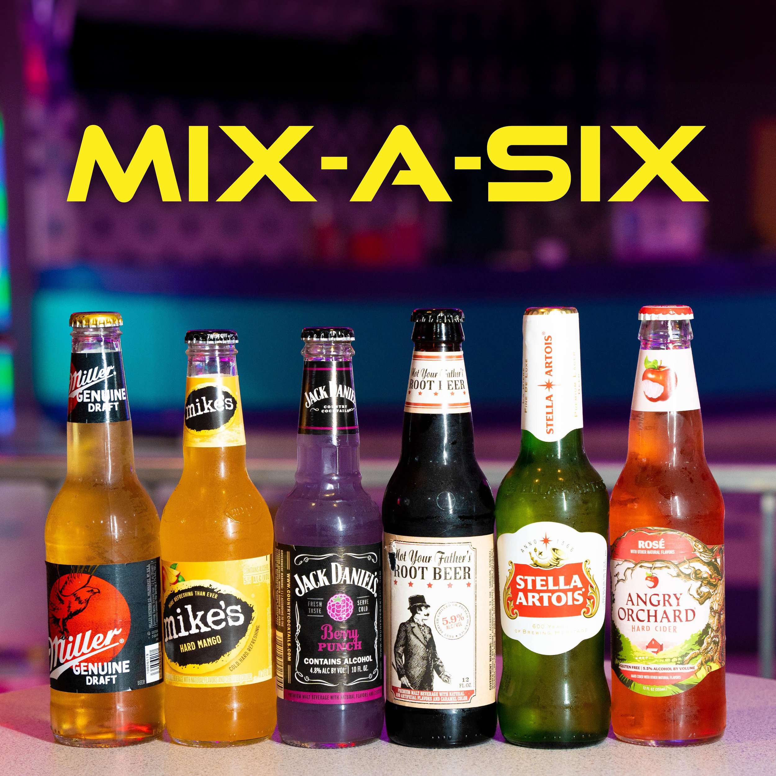Wanna grab a 6 pack? Now you can! Choose from our wide variety of beers and MIX-A-SIX for just $15. It&rsquo;s a perfect excuse to grab some pizza and popcorn for your own little party. Our theater-made fresh caramel corn would go great with your bee