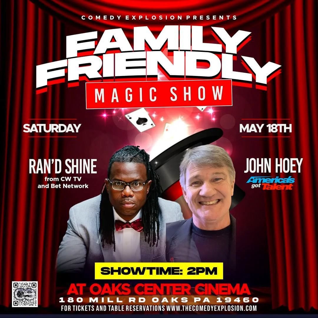 Get tickets now for our Family-Friendly Magic show featuring John Huey and Ran&rsquo;D Shine. Guaranteed to deliver the best magic, illusion, and comedy. This show is perfect for all ages from 5 to 105. You don&rsquo;t want to miss this. Link in bio!