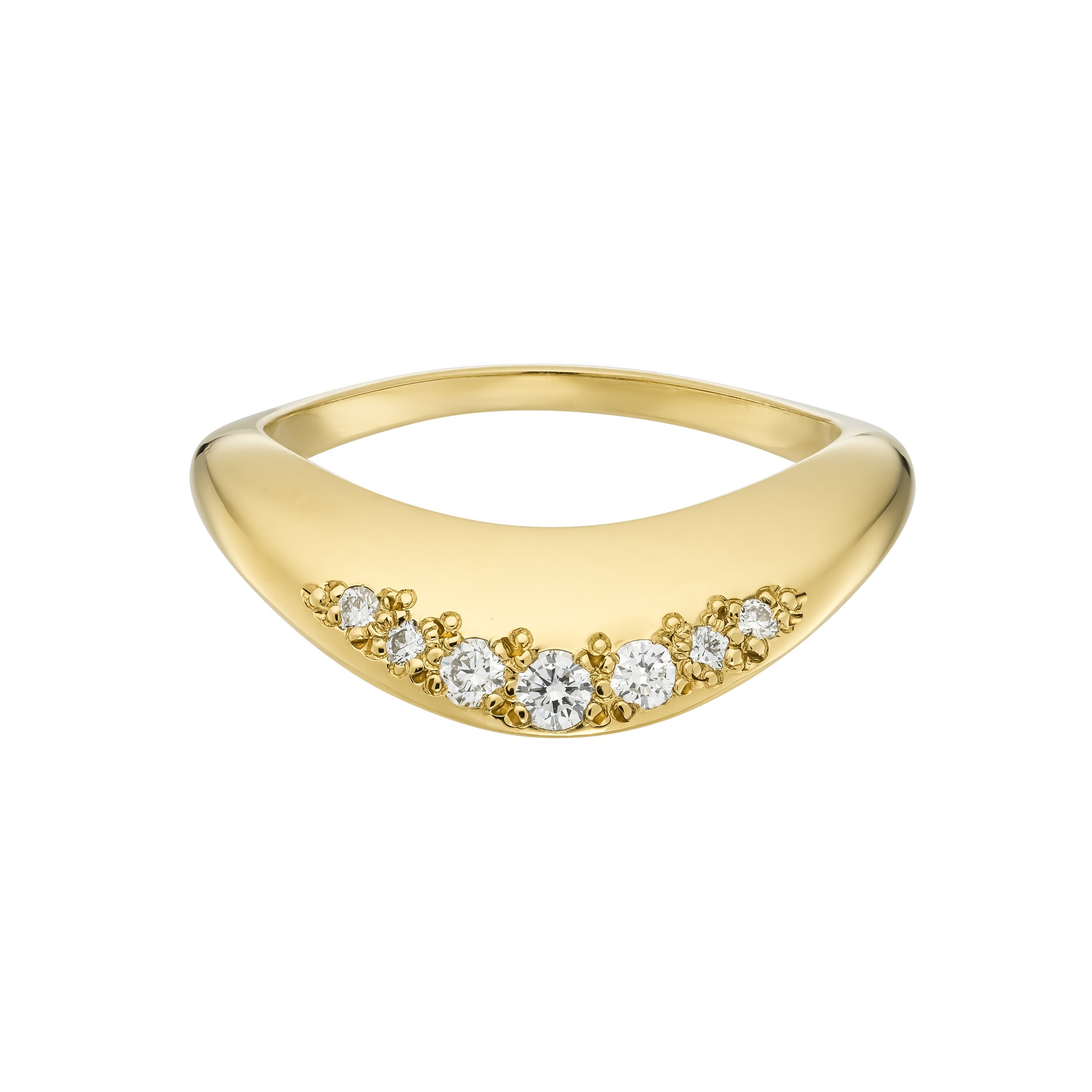 Wave Diamond Ring - Gold
