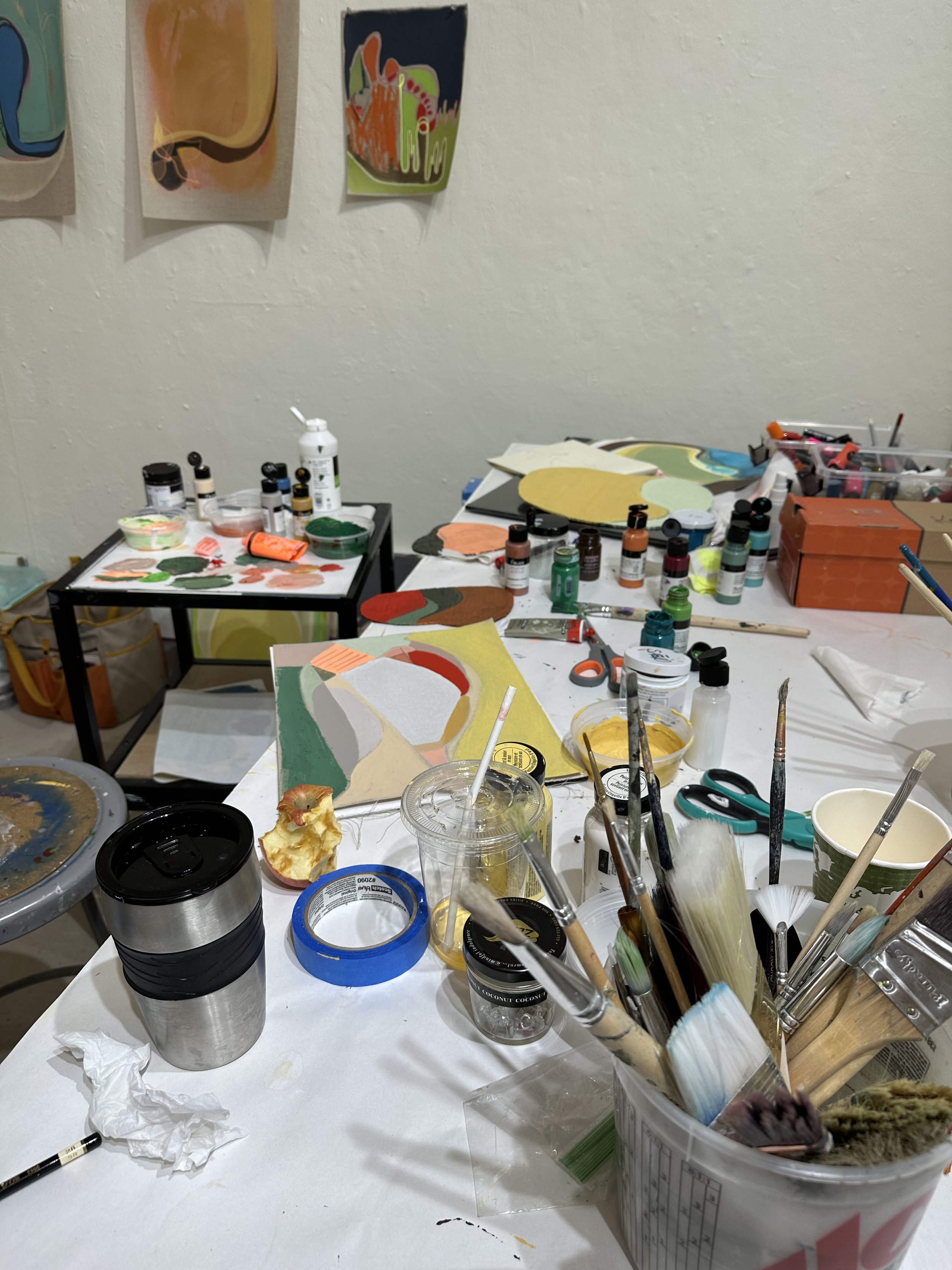 In the messy studio