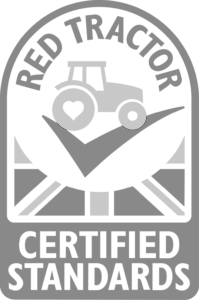 Red Tractor Certified Standards badge with a tractor, heart, and checkmark.