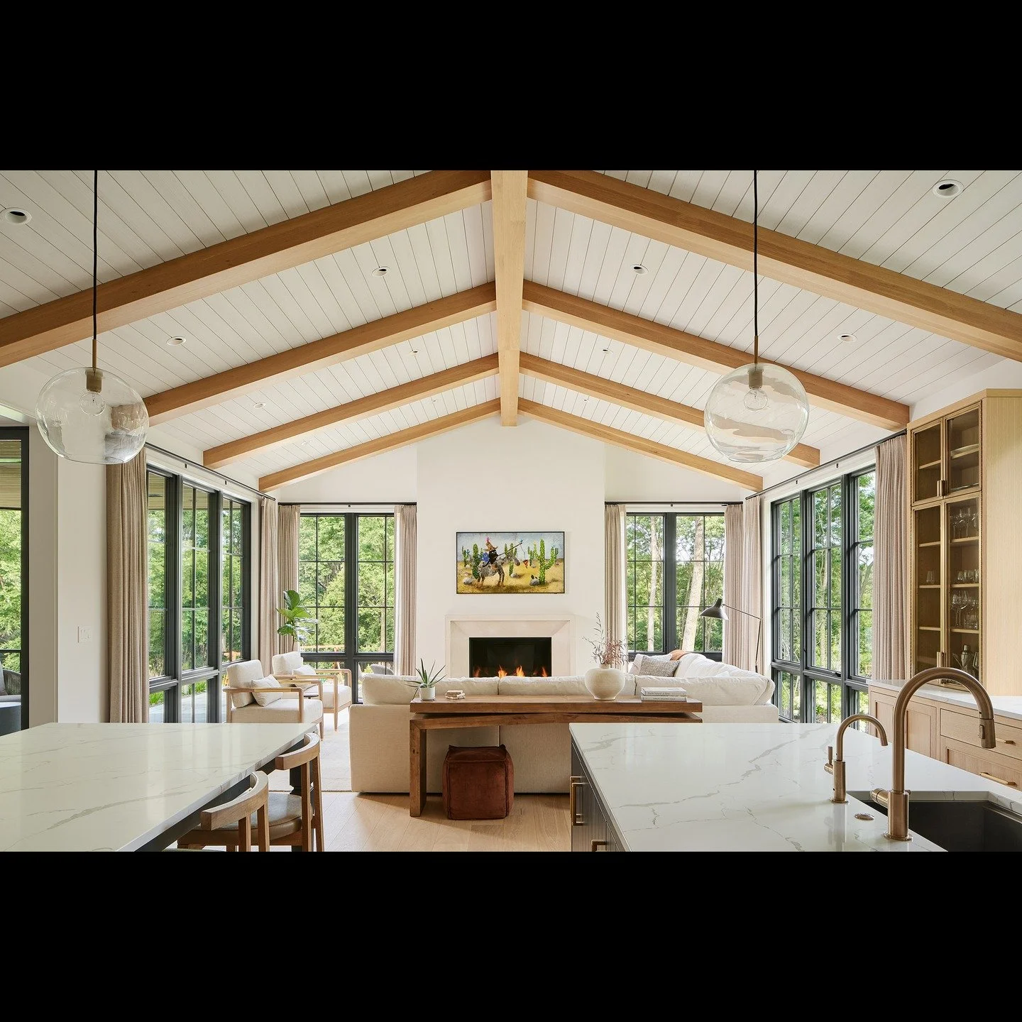 Ceiling: Custom white #hemlock 
Wall cladding: Custom white vertical-grain #cedar 

Architect: @pka.arch 
Builder: @hagehomes 
Photography: @jasper.lazor

#cladding #cedarcladding #woodceiling #modernconstruction #tongueandgroove #woodsiding #woodpro