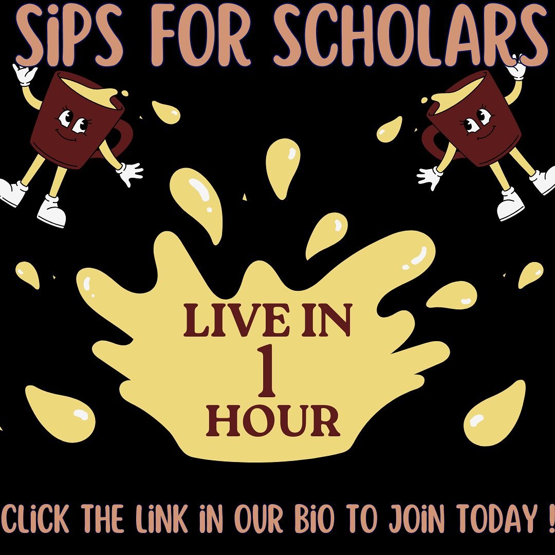 The countdown is on ⏱️! 
In just one hour JDBF's Sips for Scholars Fundraiser will begin. Join us at 6:00 PM EST using the link provided in our bio or this link --&gt; https://us02web.zoom.us/j/89175075205?pwd=4UsMSeCxGnvCM6LQjoCmk1IX0rBZfZ.1