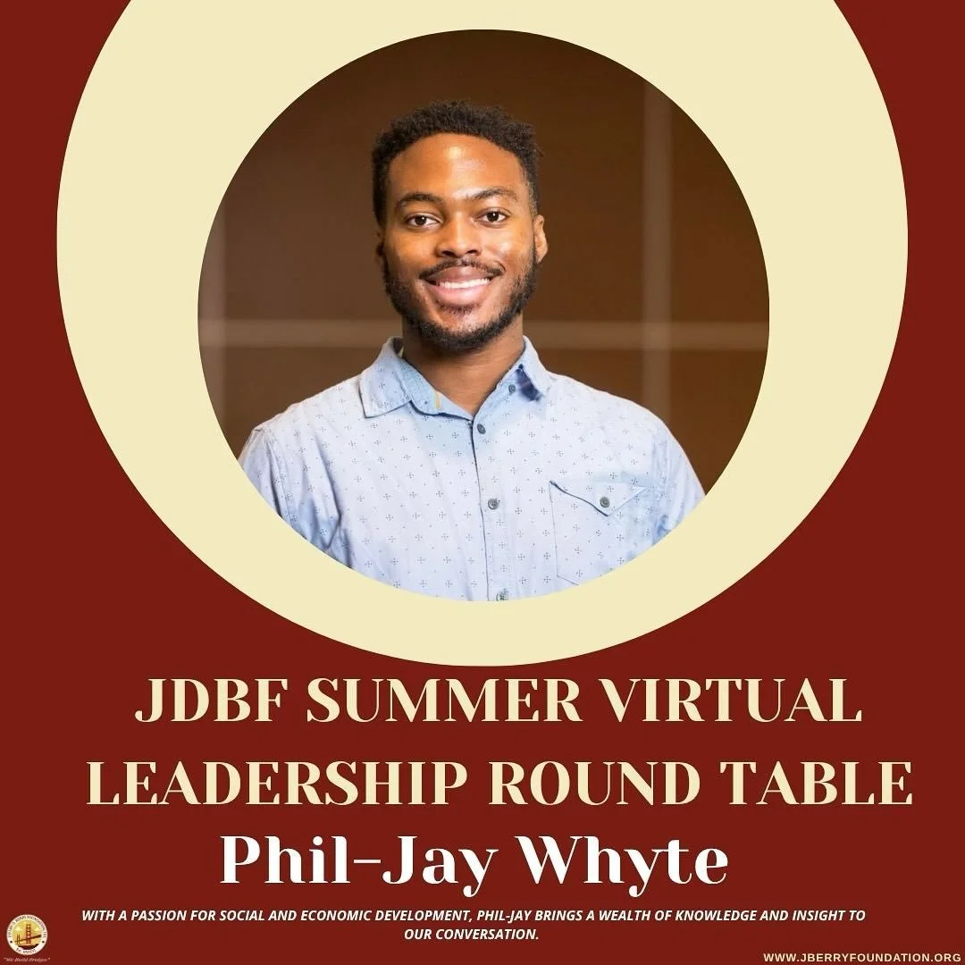 We&rsquo;re excited to welcome Phil-Jay Whyte to our 2025 JDBF Summer Virtual Leadership Round Table exclusively for our internship cohort. 💼✨

Phil-Jay brings a powerful blend of experience in international studies, statistics, and community resear