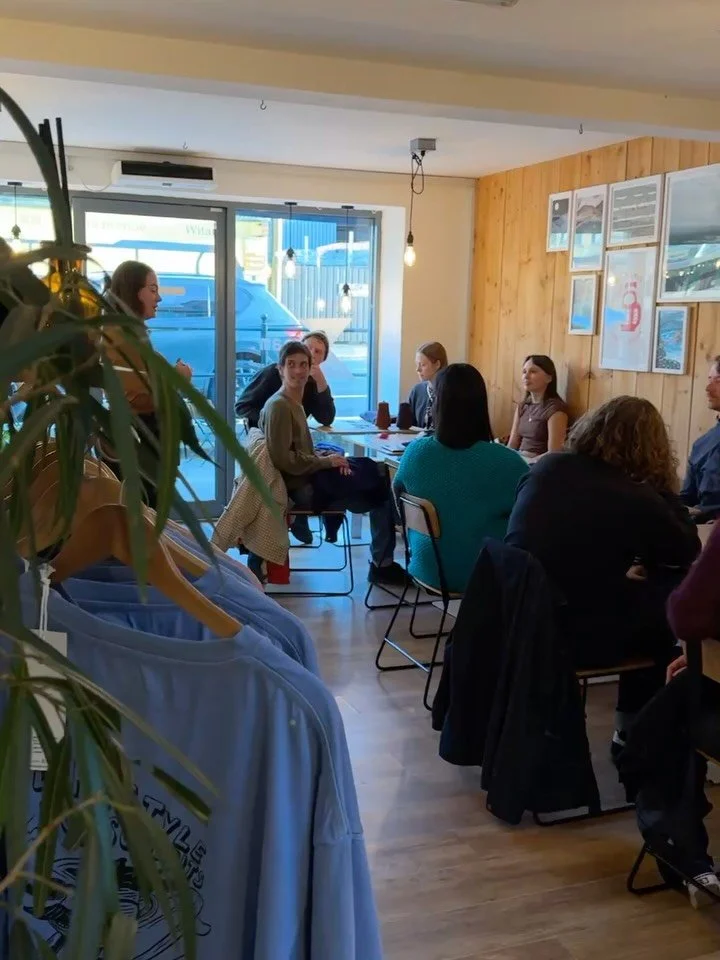 We had a busy weekend in Bundoran 🪡🧵☕️

On Friday our friends at @bailiescoffee did a bar takeover and held a coffee cupping which was sick - a big thanks to Hannah, Beth and Rachel for making that happen! 

Then we had the very first @finisterre l