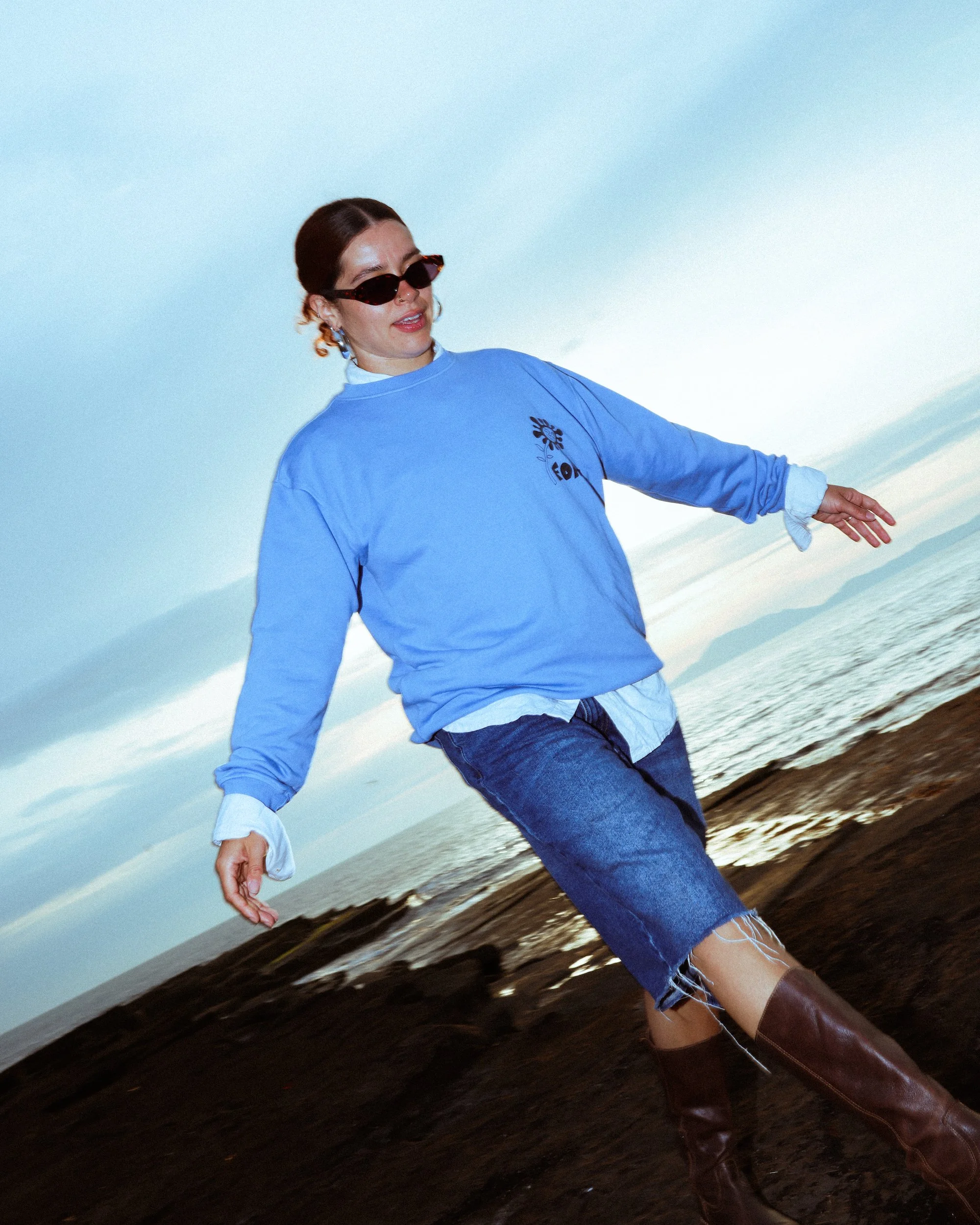 Flower Power Sweater Blue