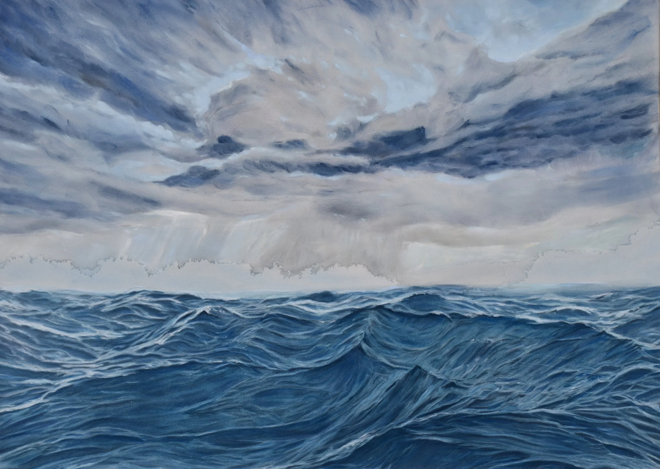 Le Grand Bleu, 2025. Soft pastel on card- 29 x 42 cm / 11.43 x 16.3 in.