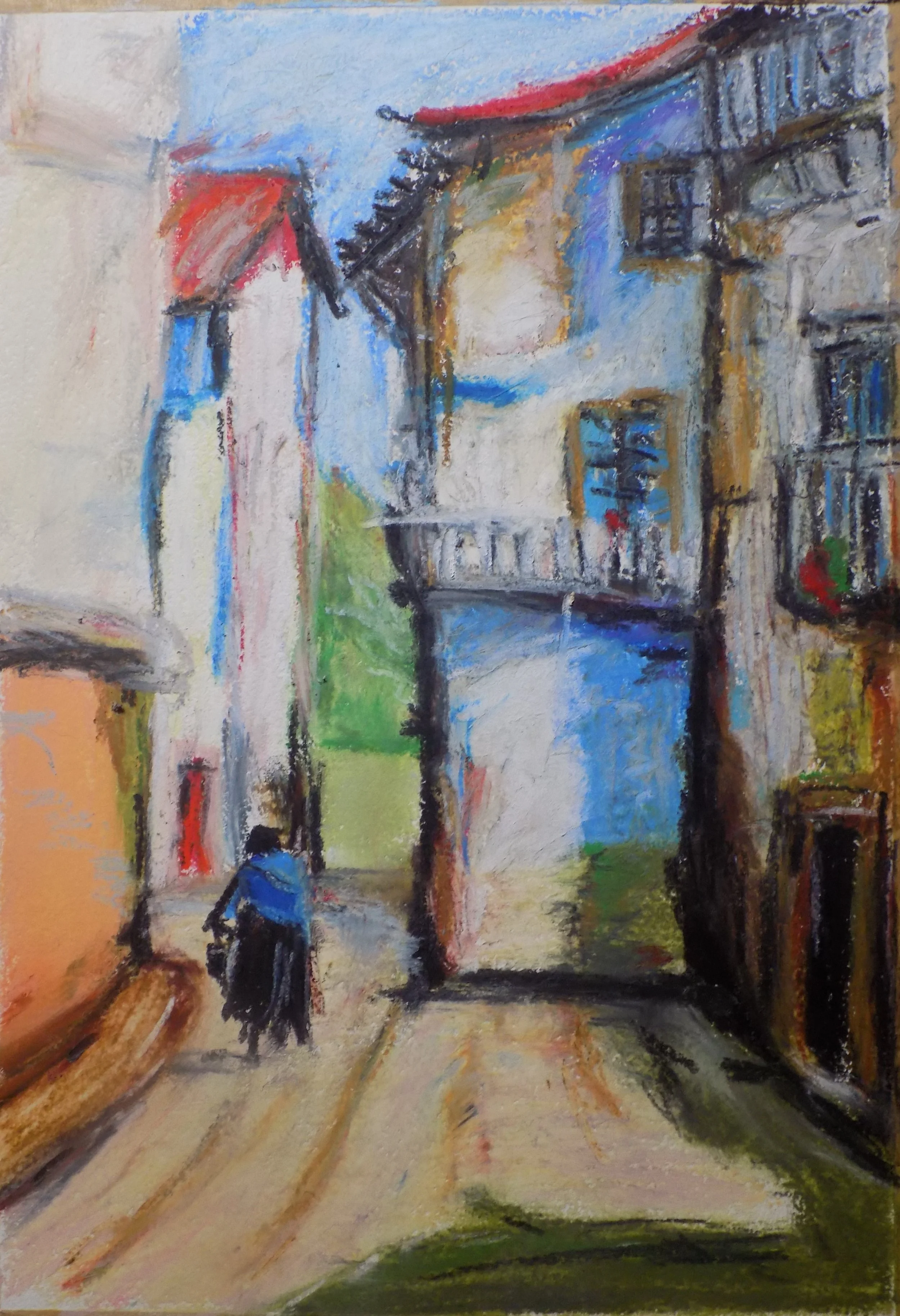 After Cassano, 2021. Oil pastel on card. 29 x 42 cm / 11.43 x 16.3 in.