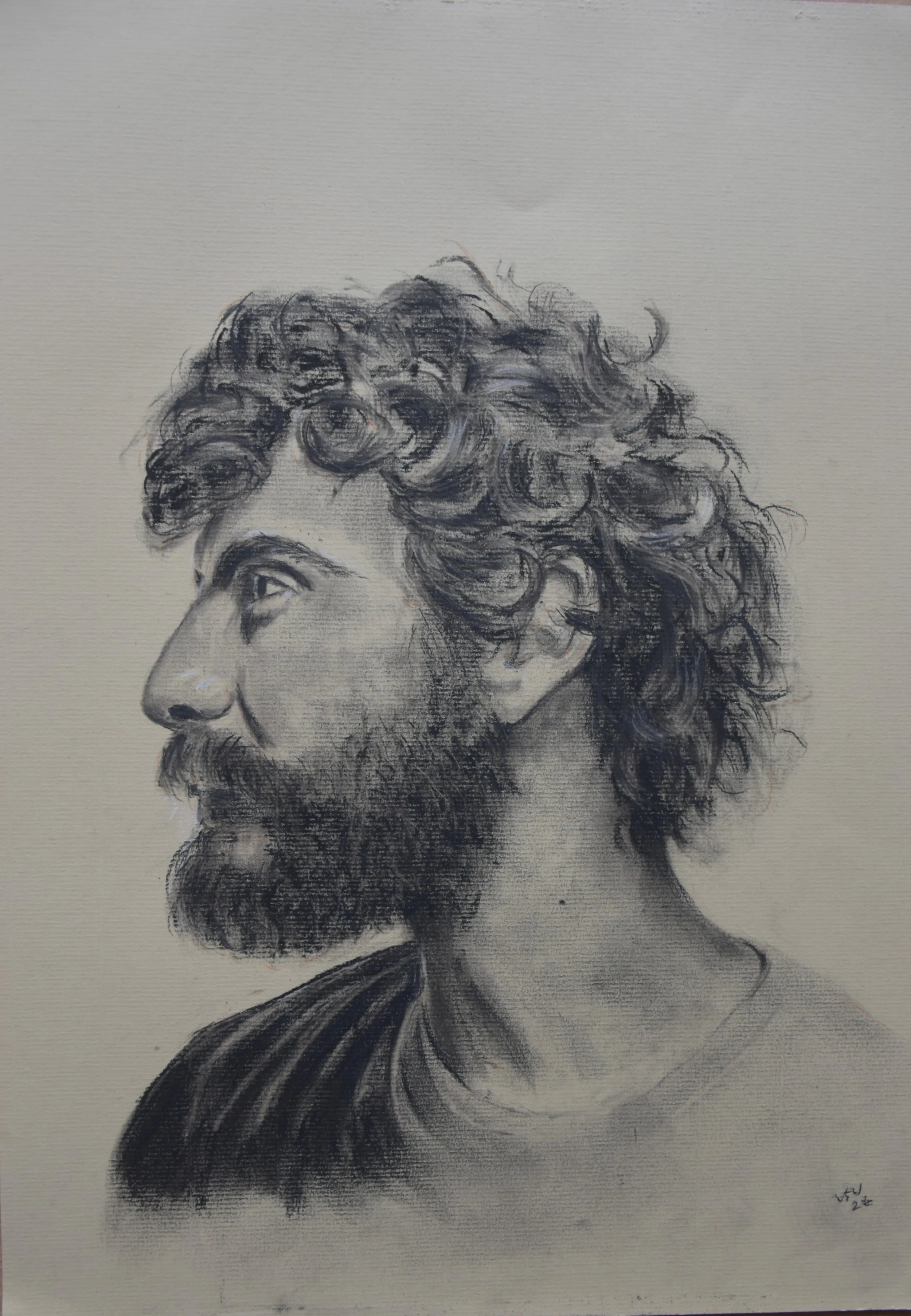 Herodotus, 2026. Charcoal on paper-42 x 59.4 cm / 16.54 x 23.39 in.