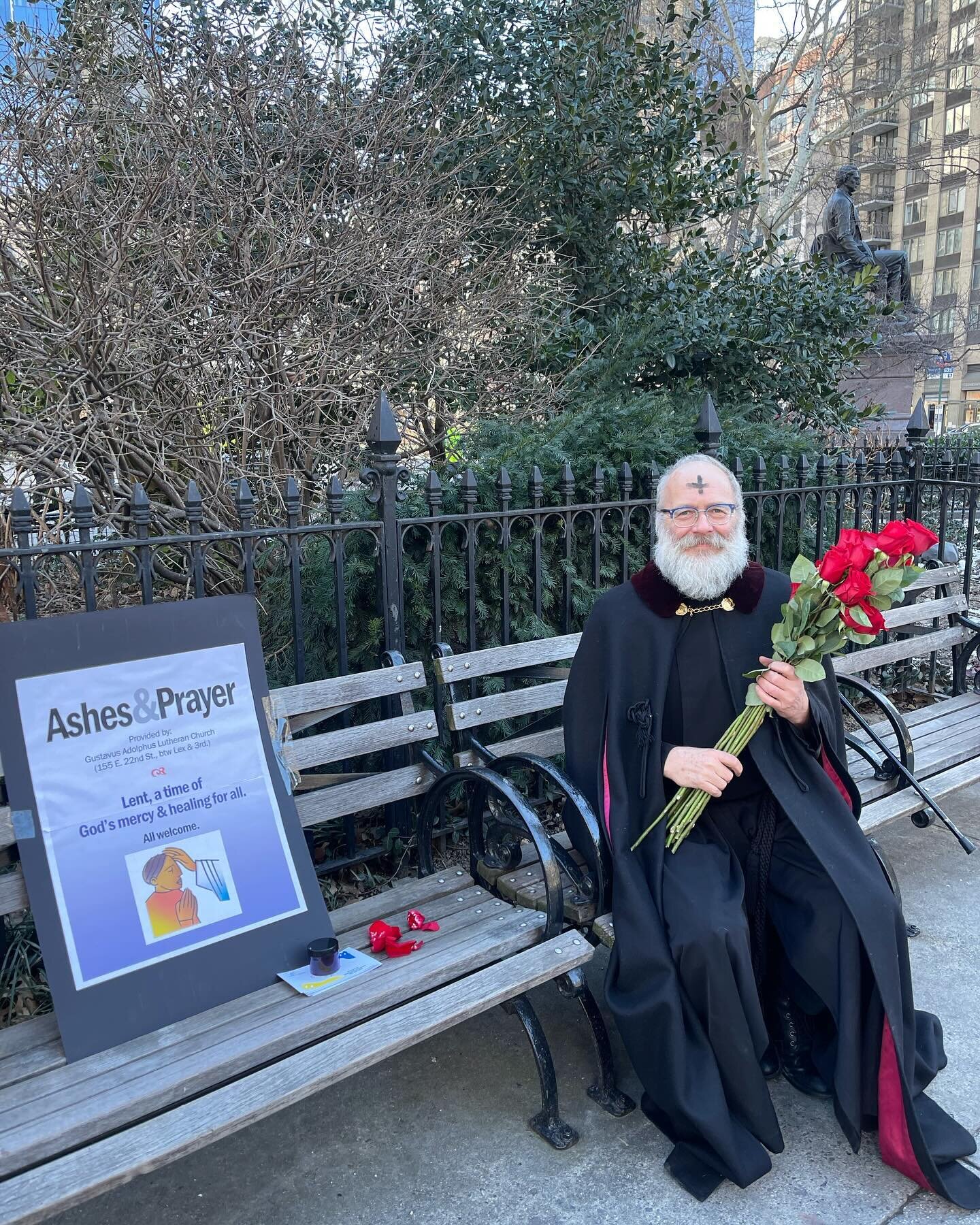 Ashes and roses at Madison Square Park! Happy Ash Valentine&rsquo;s Day!