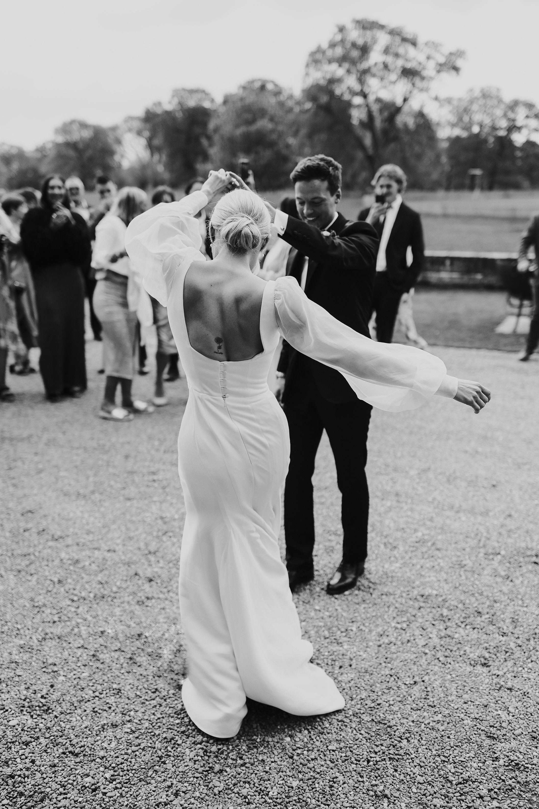 couples outdoor first dance at iscoyd park wedding