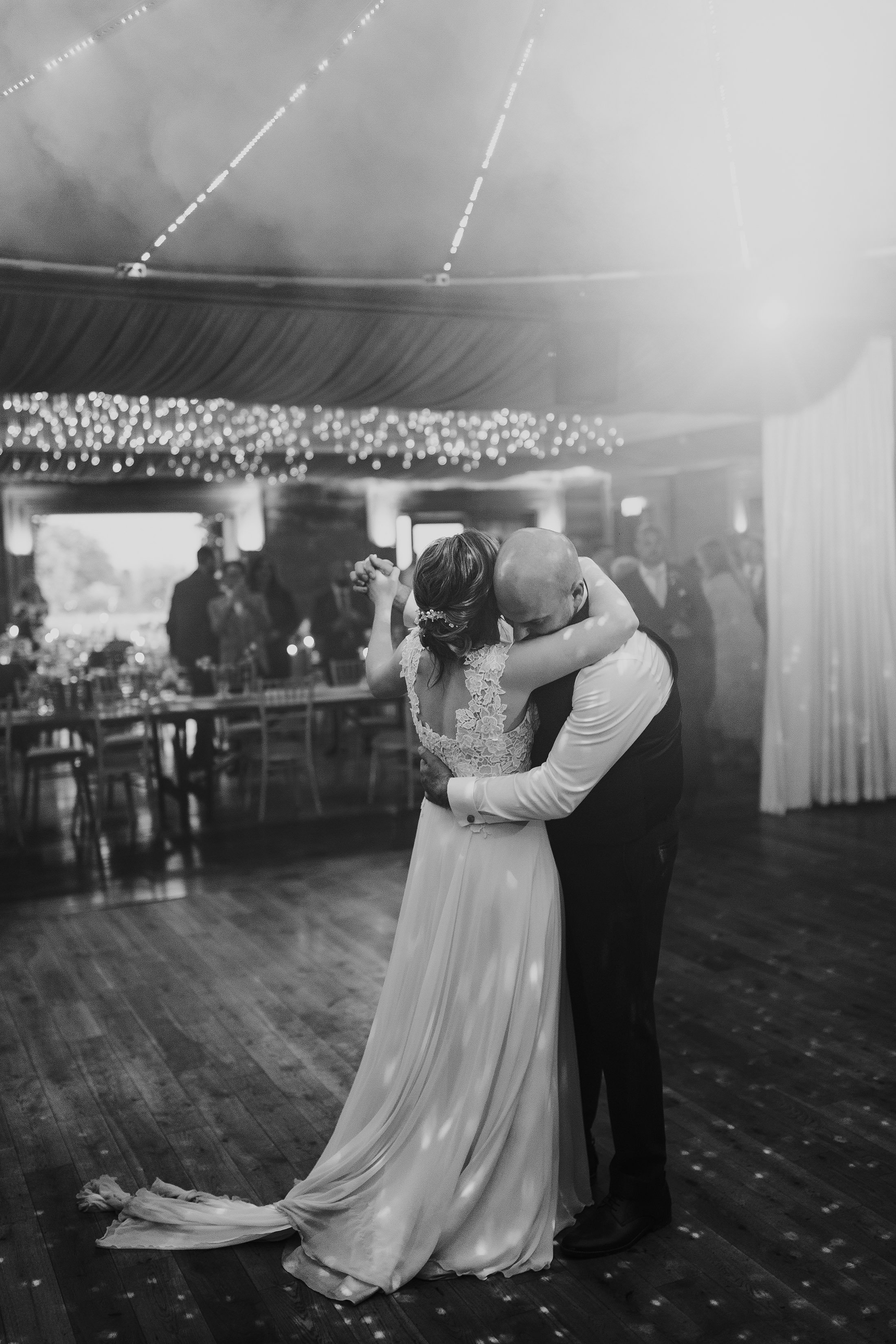 slow first dance at Elmore court wedding