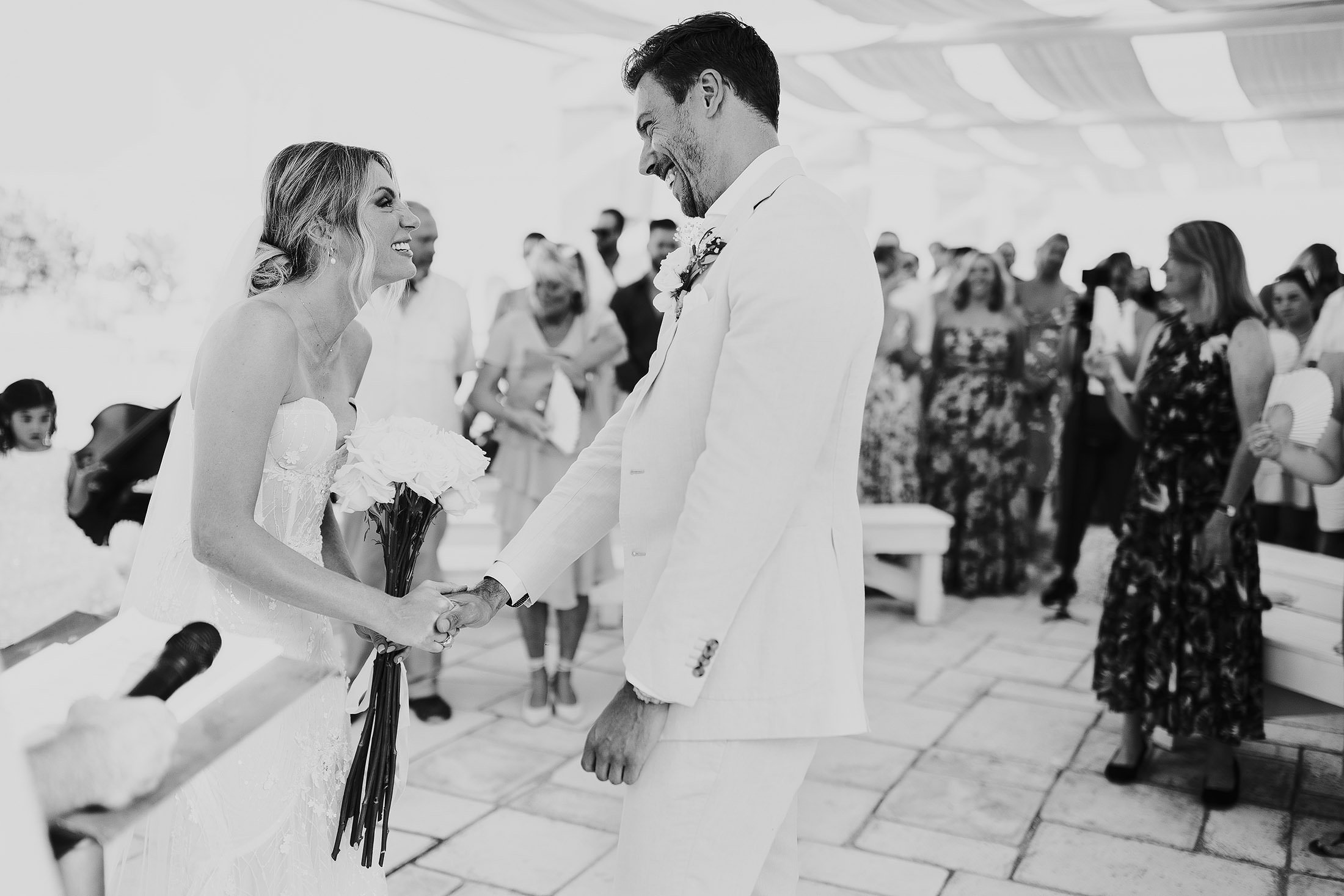 couple exchange vows during Puglia wedding