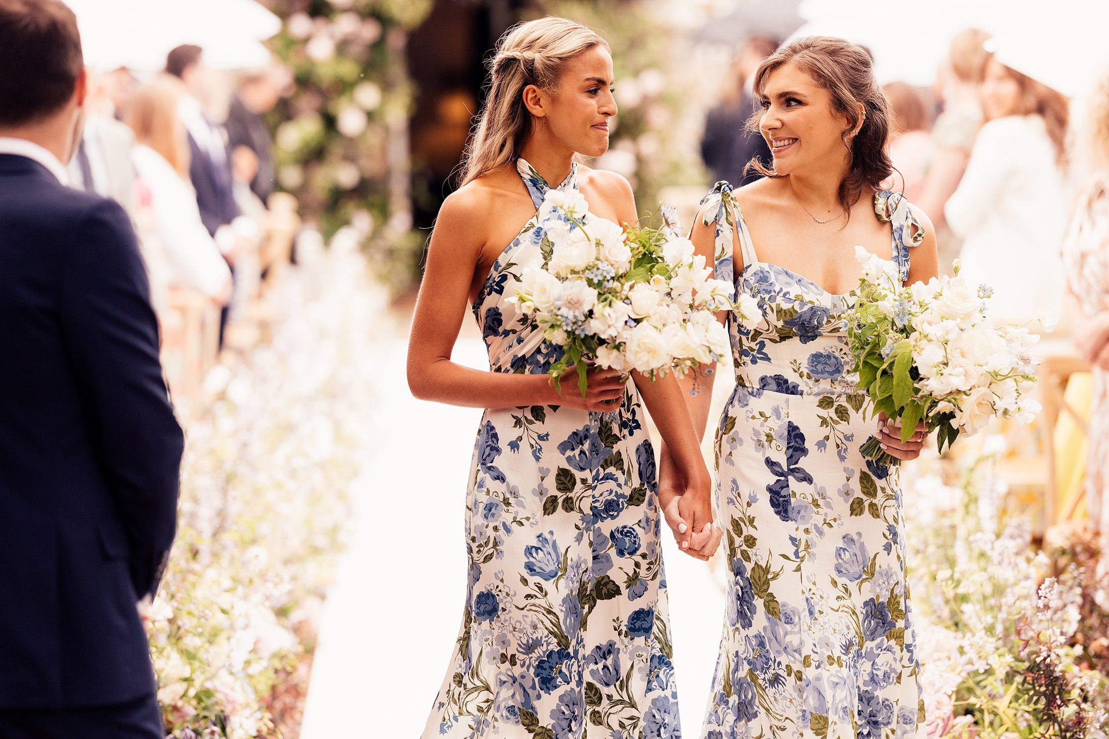 bridesmaids in reformation dresses