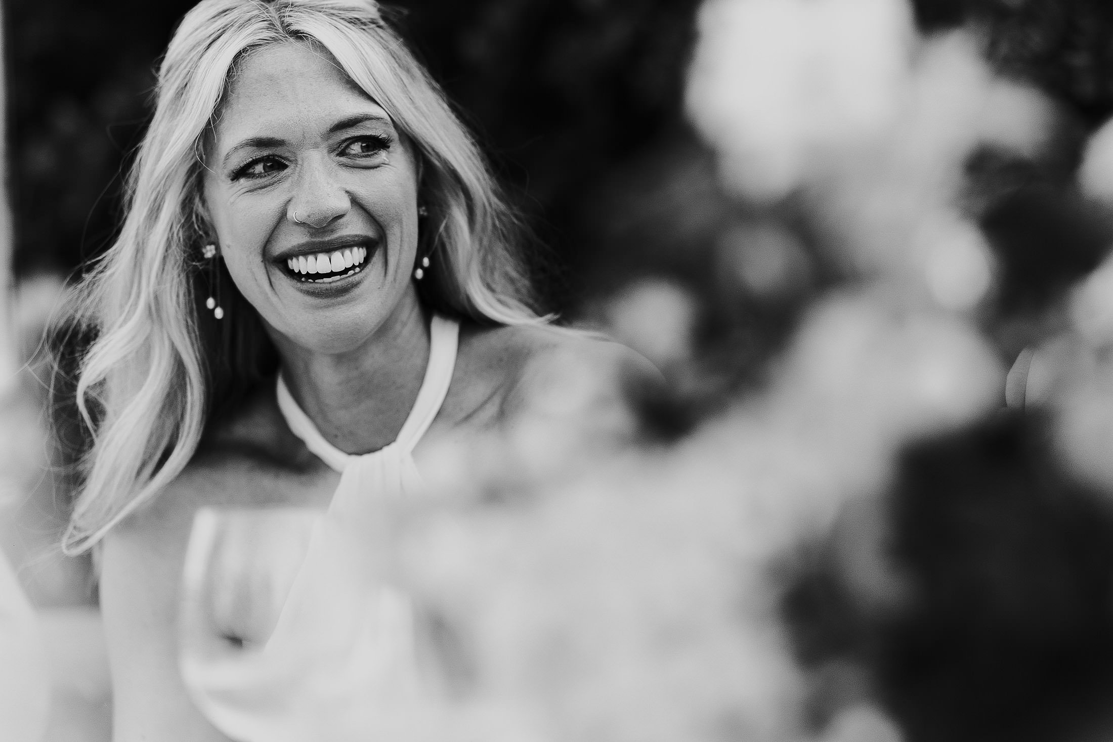 bride in Emma beaumont dress cries during father speech
