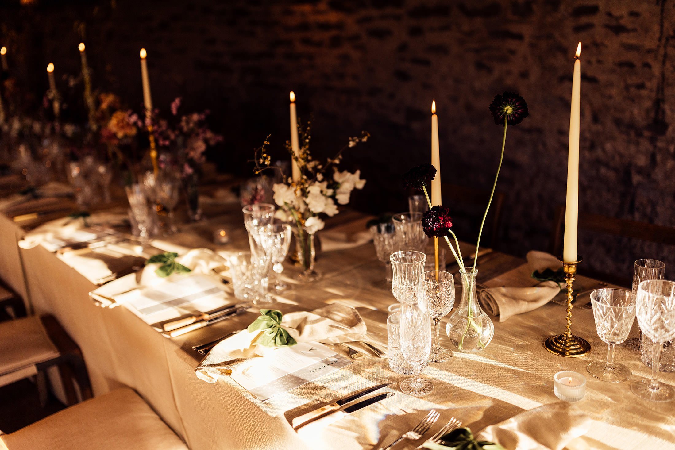 gorgeous table set up at dewsall court