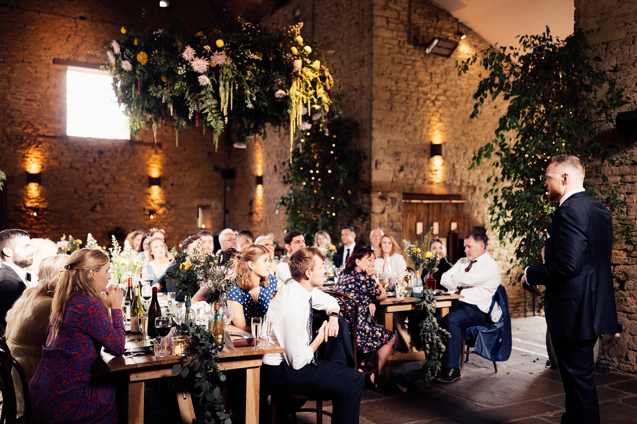 30 guest wedding reception at Cripps barn