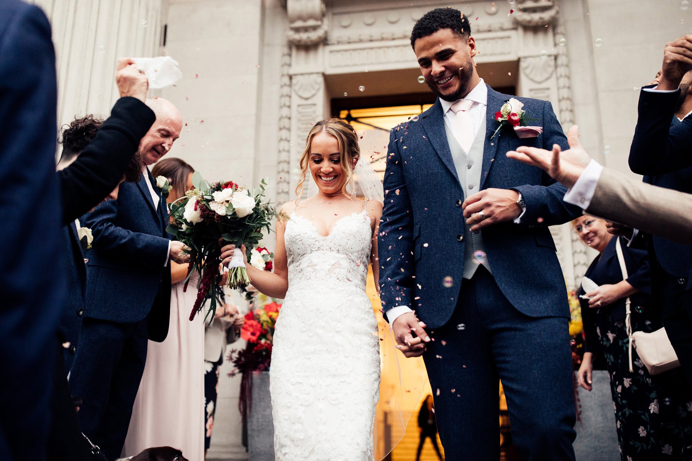 confetti moment at old Marylebone town hall