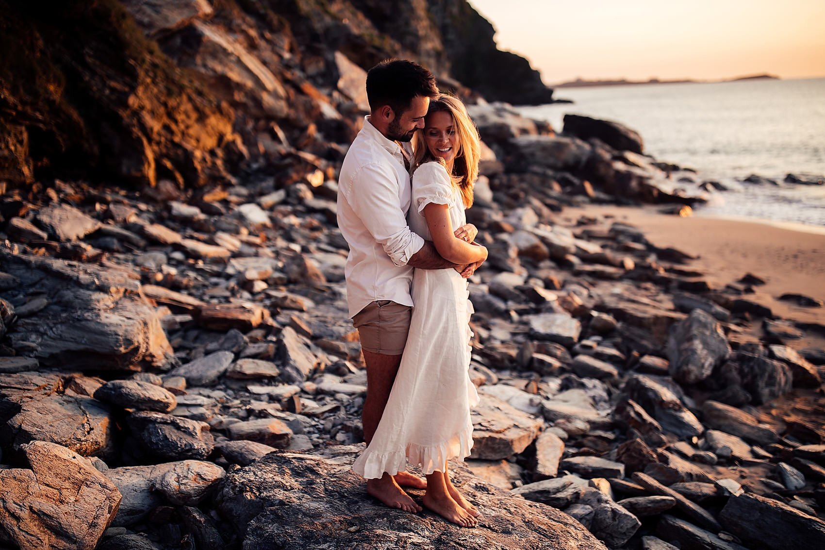 sunset engagement photo on beach