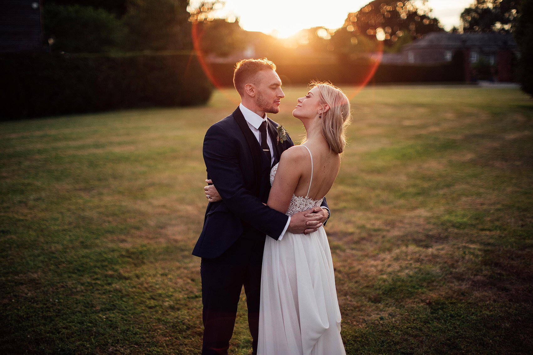 Bride and groom golden hour portrait by Harry Michael Photography