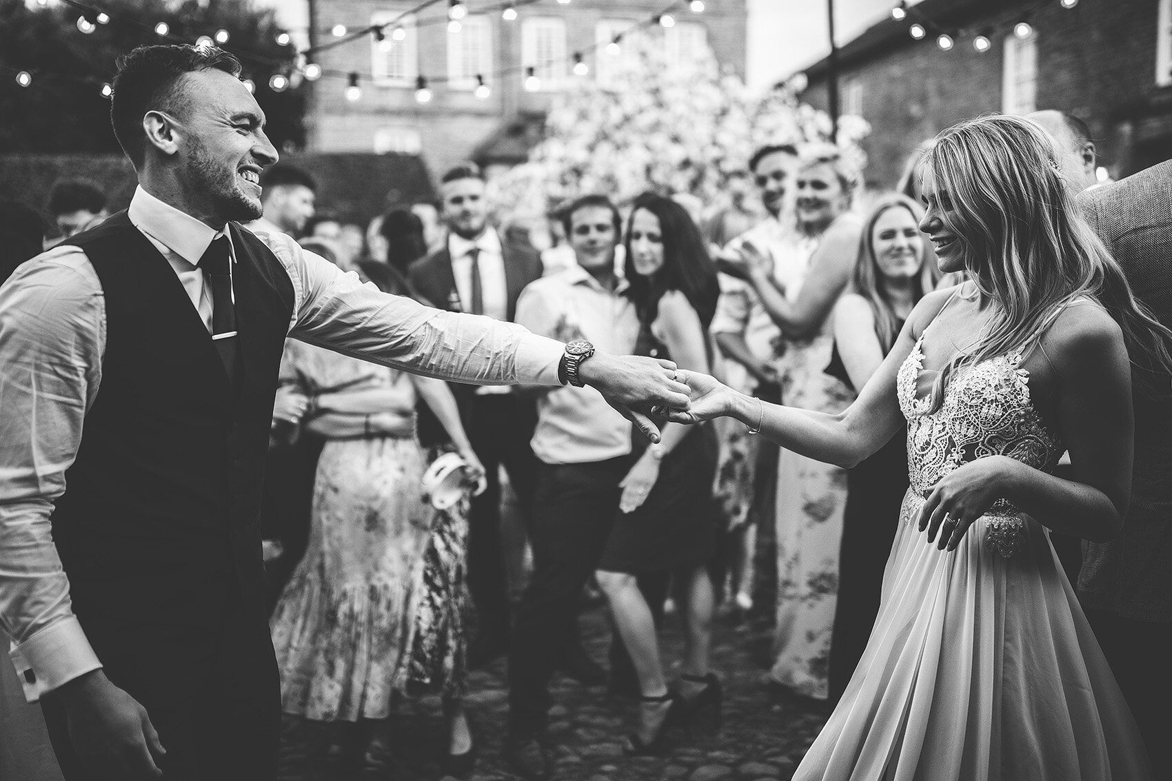 black and white portrait of wedding first dance by Harry Michael Photograph