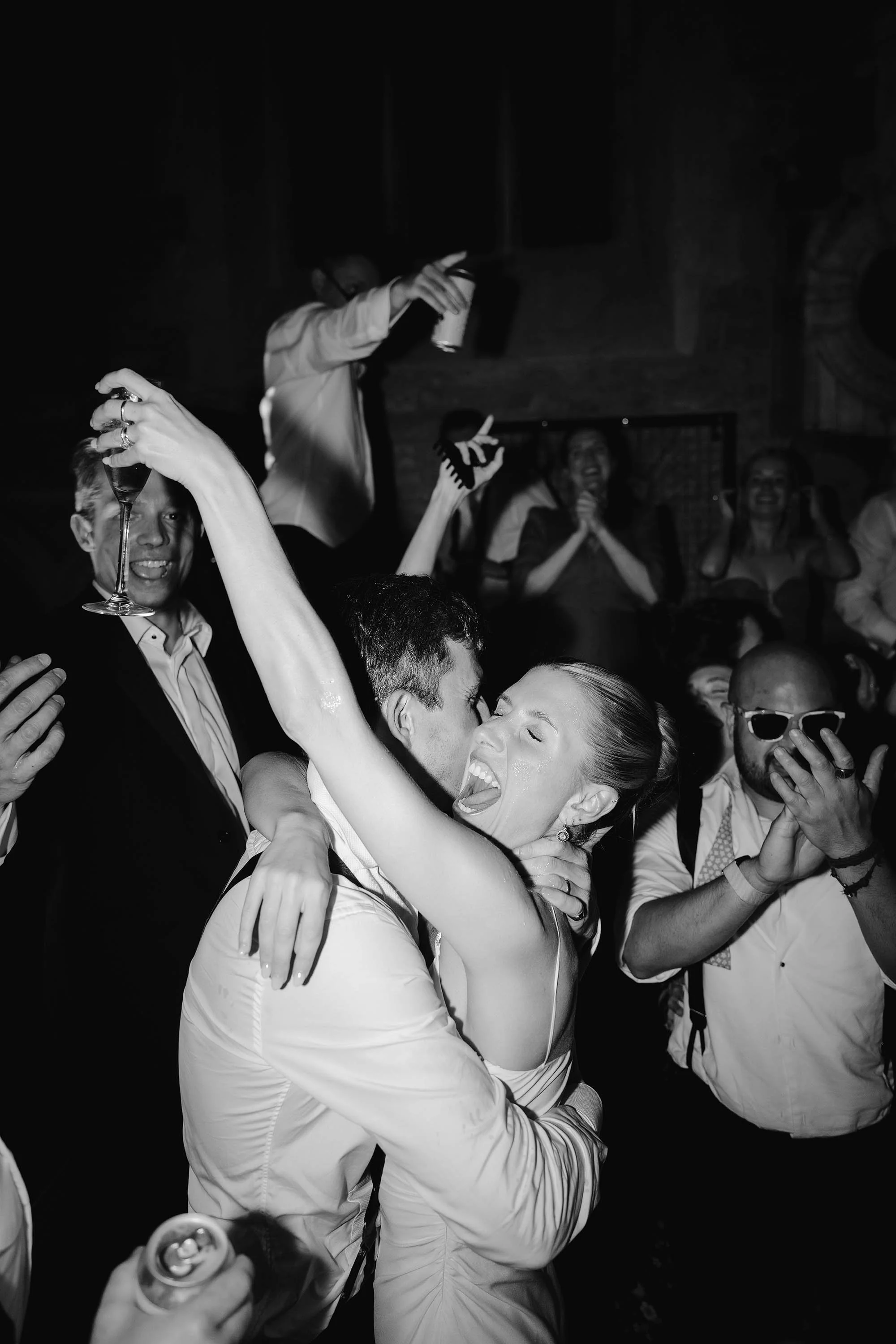 bride and groom on dancefloor at nevill holt estate wedding