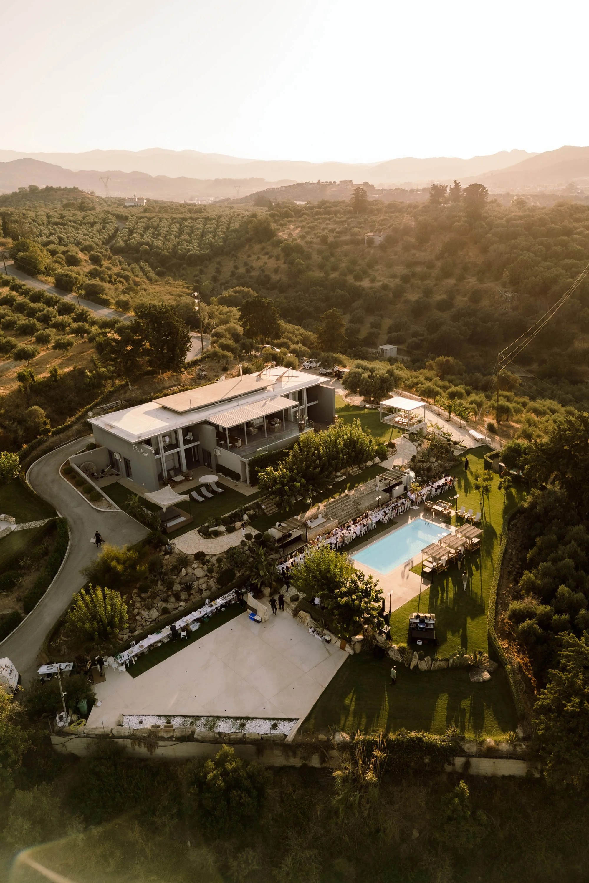 Olive Nest villa, chania crete drone photo