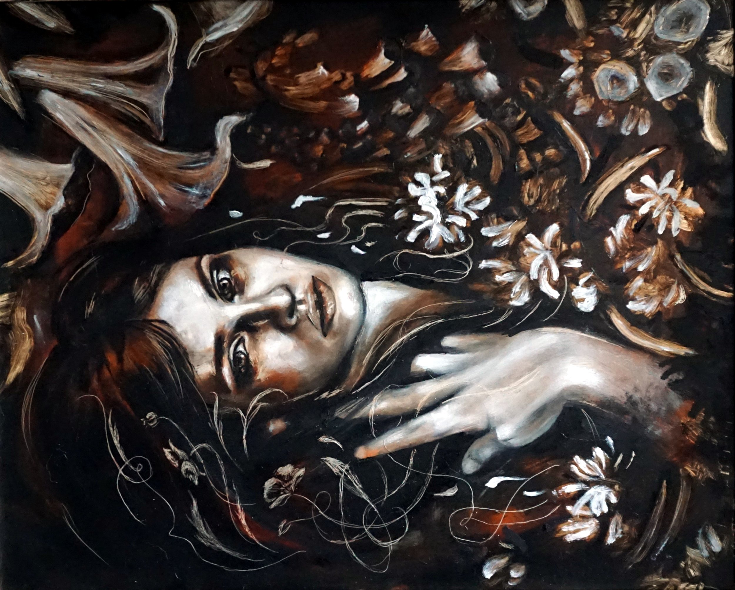 "Rappacinis Daughter" Oil on aluminum 16"x20"