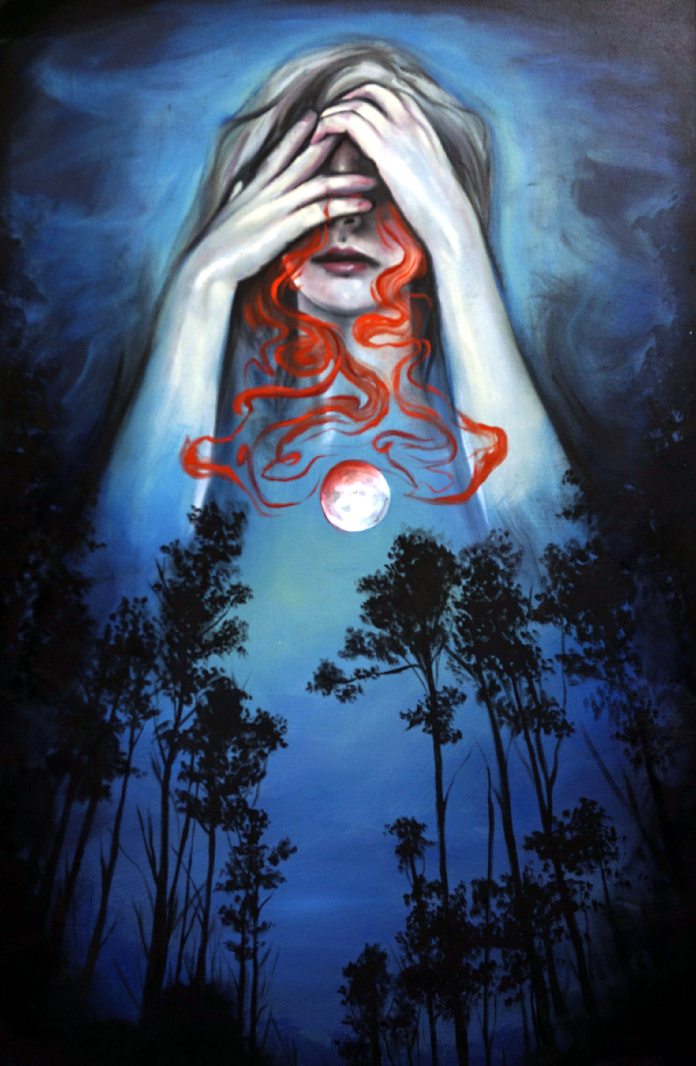 "Blood Moon" Oil on canvas 24"x36"