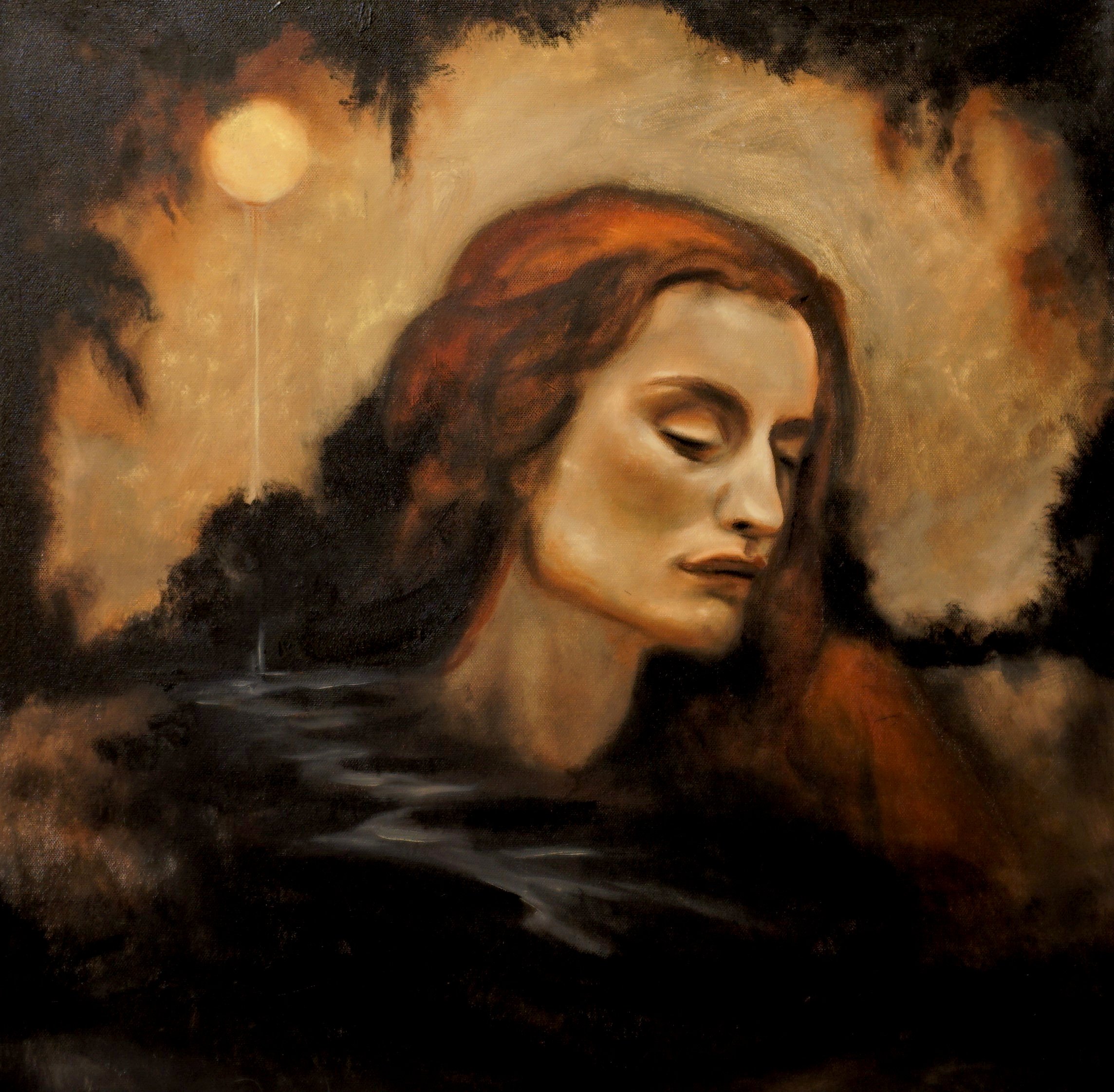 "Pouring Moon" Oil on canvas 24"x24"