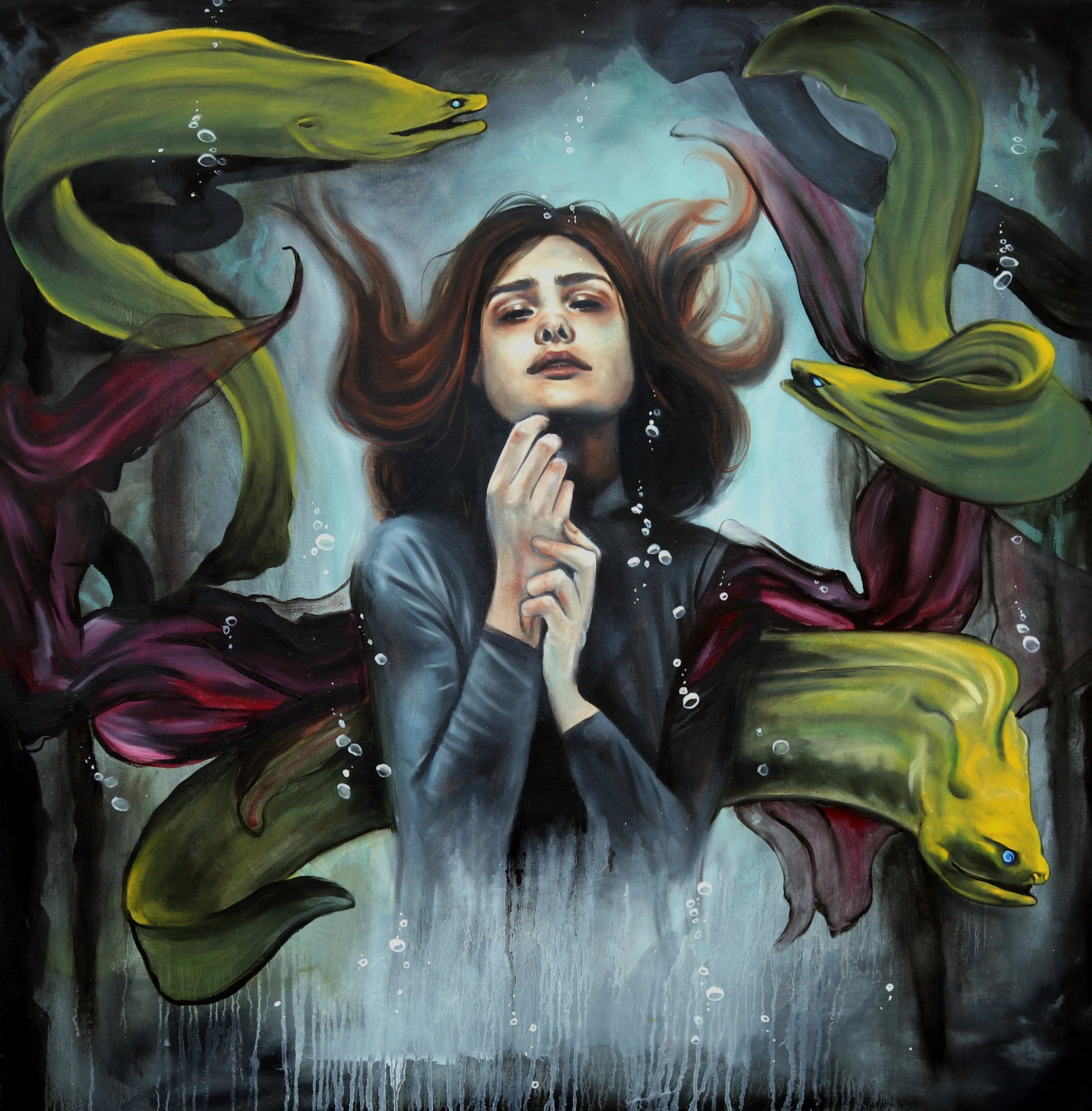 "She Beckons" Oil on canvas 36"x36"