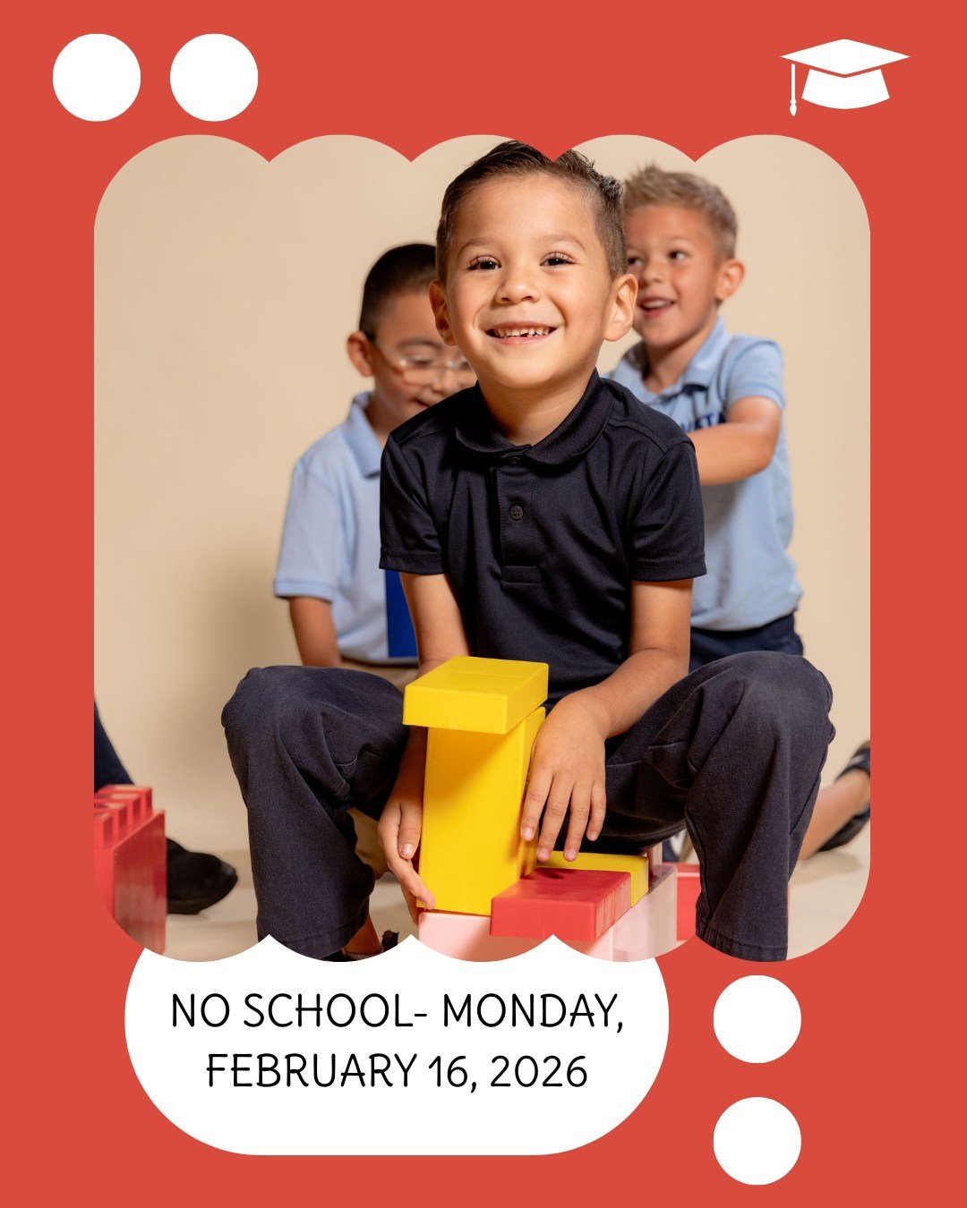 📣 Reminder, Vista Families
There is no school on Monday, February 16, in observance of Presidents Day.

Enjoy the long weekend, and we look forward to welcoming scholars back on Tuesday! 💛
---------------------------------

📣 Recordatorio, Familia