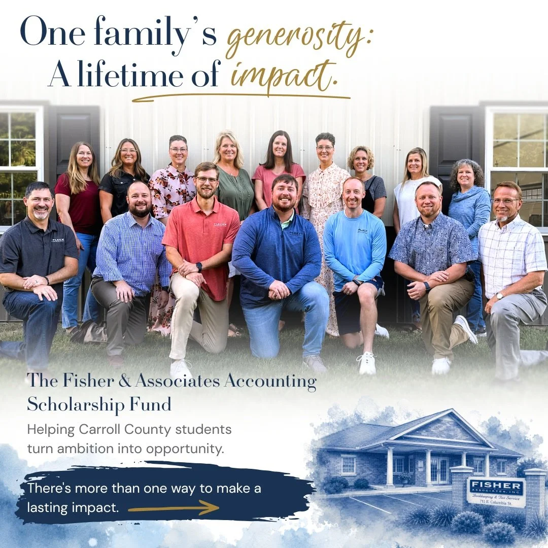 Fund Friday looks a little different this week.

We&rsquo;re celebrating the Fisher &amp; Associates Accounting Scholarship Fund while exploring the many ways generosity creates lasting change in Carroll County.

From helping local students pursue hi