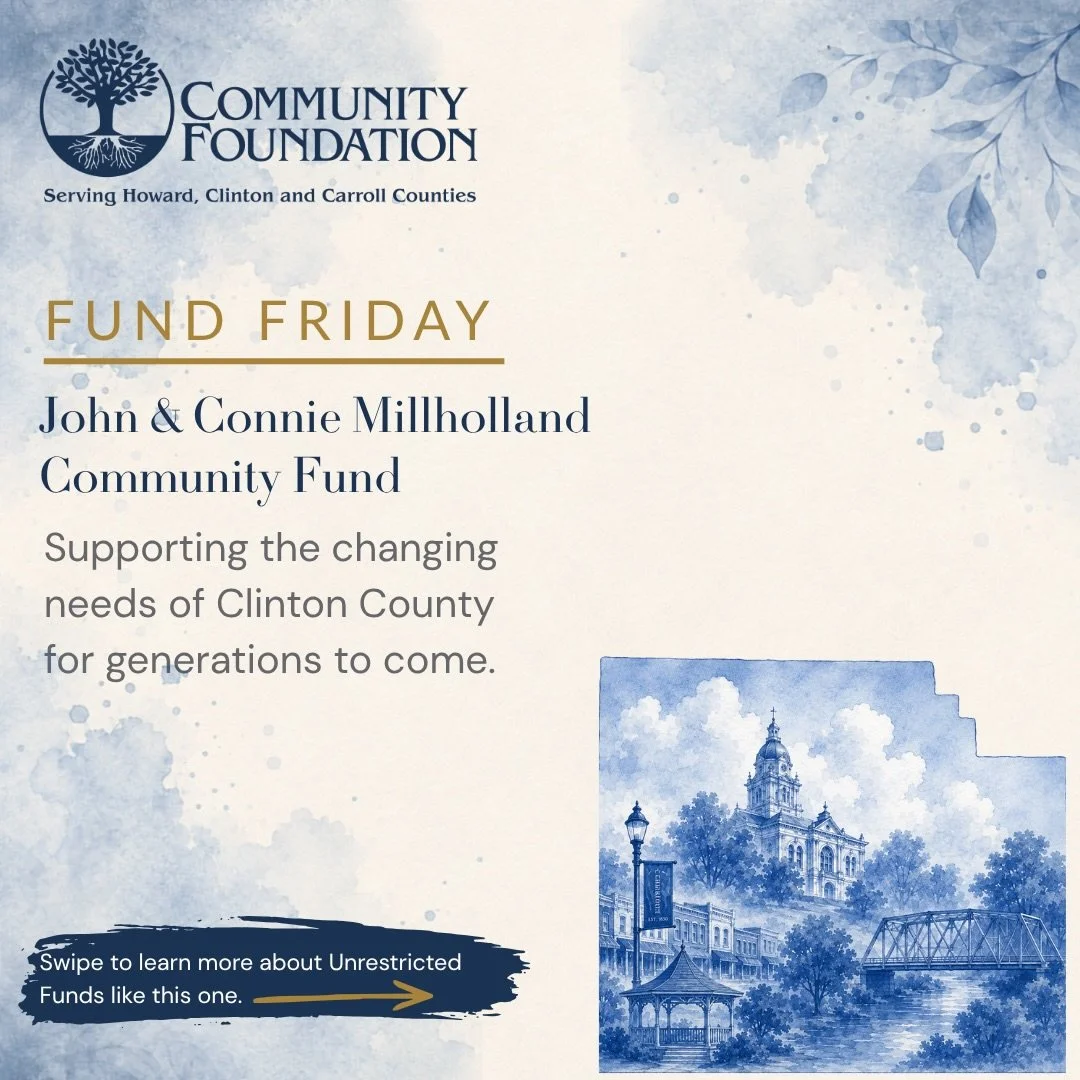 What is your $1 could become $3? 

This Fund Friday, we&rsquo;re highlighting the John &amp; Connie Millholland Community Fund, an unrestricted Community Endowment Fund created to support the changing needs of Clinton County for generations to come.
