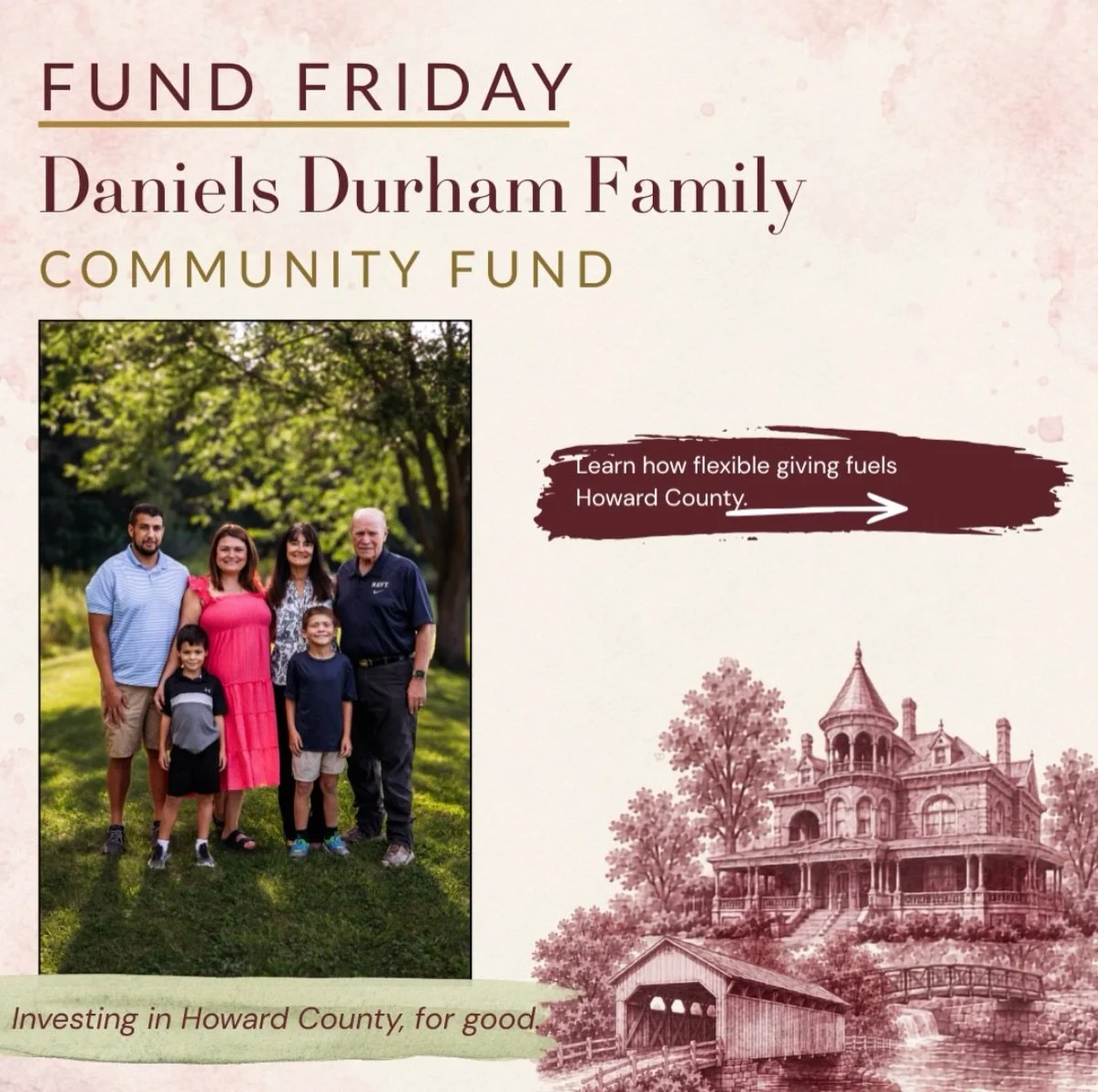 It&rsquo;s Fund Friday! 🌱

This week, we&rsquo;re highlighting the Daniels Durham Family Community Fund, an unrestricted fund created to help meet Howard County&rsquo;s evolving needs and opportunities.

Because unrestricted funds aren&rsquo;t tied 