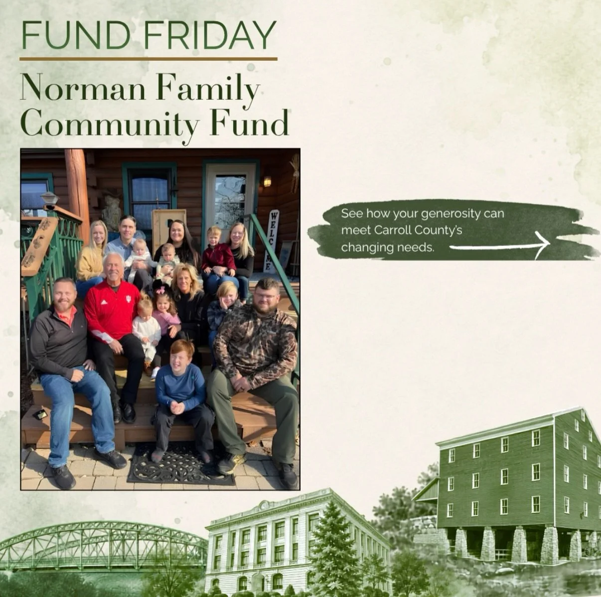 Generosity has a way of bringing people together.💚

This Fund Friday we&rsquo;re highlighting the Norman Family Community Fund, established to support Carroll County for generations to come.

As an unrestricted fund, it provides flexibility to respo