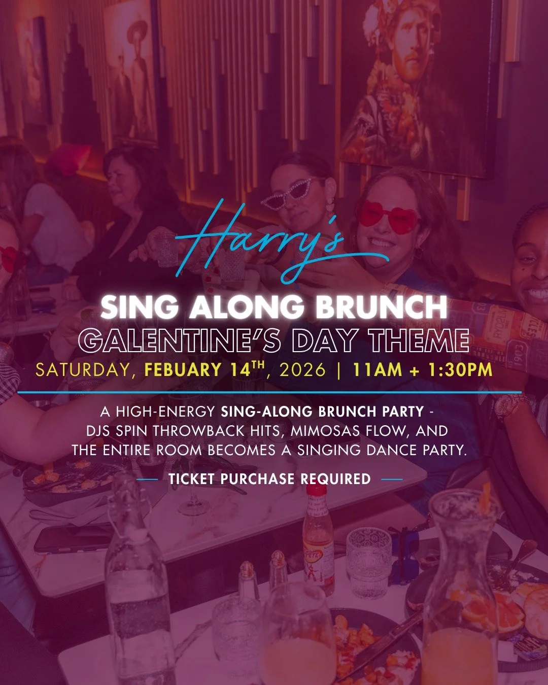 💖 Galentine&rsquo;s Day Sing-Along Brunch | Feb 14
Brunch with your favorite people and a room full of songs you know by heart.
Grab your girls, warm up those vocals, and make it a Galentine&rsquo;s Day to remember.

🎤 Two seatings: 11AM + 1:30PM
?